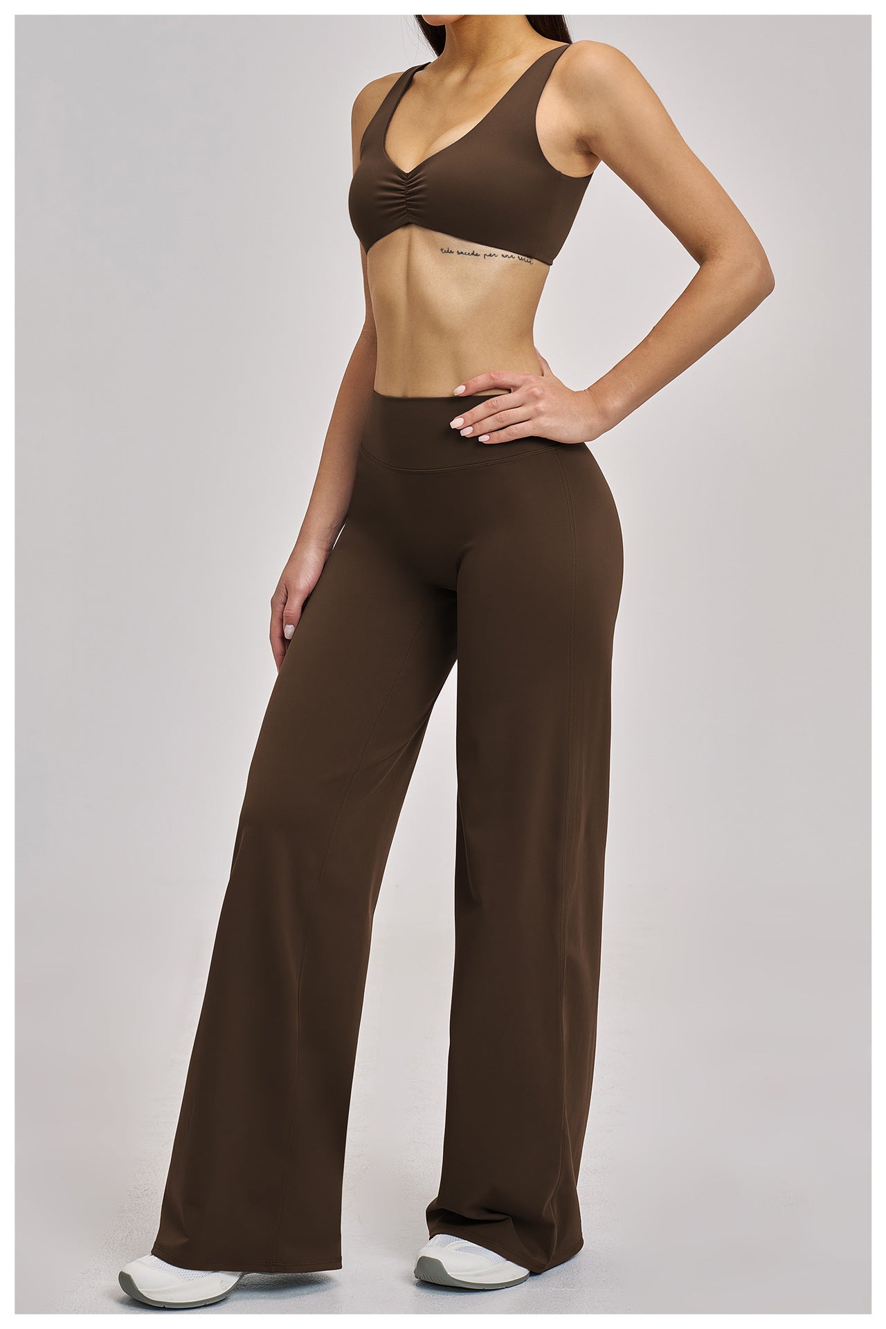 03/2026 Brushed Yoga Set, Sports Wide-Leg Set, Outdoor Casual Sports Set 4520