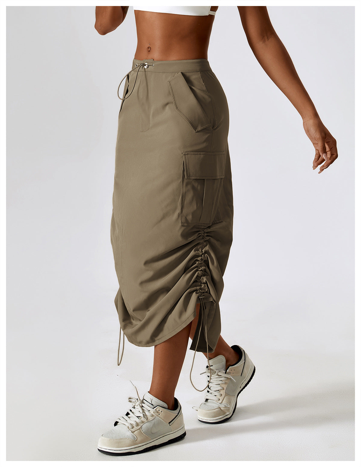 23.07 retro tooling skirt waist sports casual skirt mid-length all-match tooling pocket skirt 8336