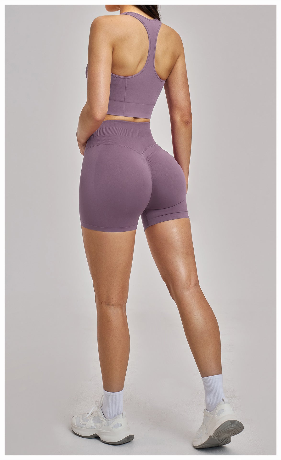 03/2026 Racerback Fitted Yoga Set, Seamless Fitness Wear, High-Elastic Running Sports Set for Women, 5518