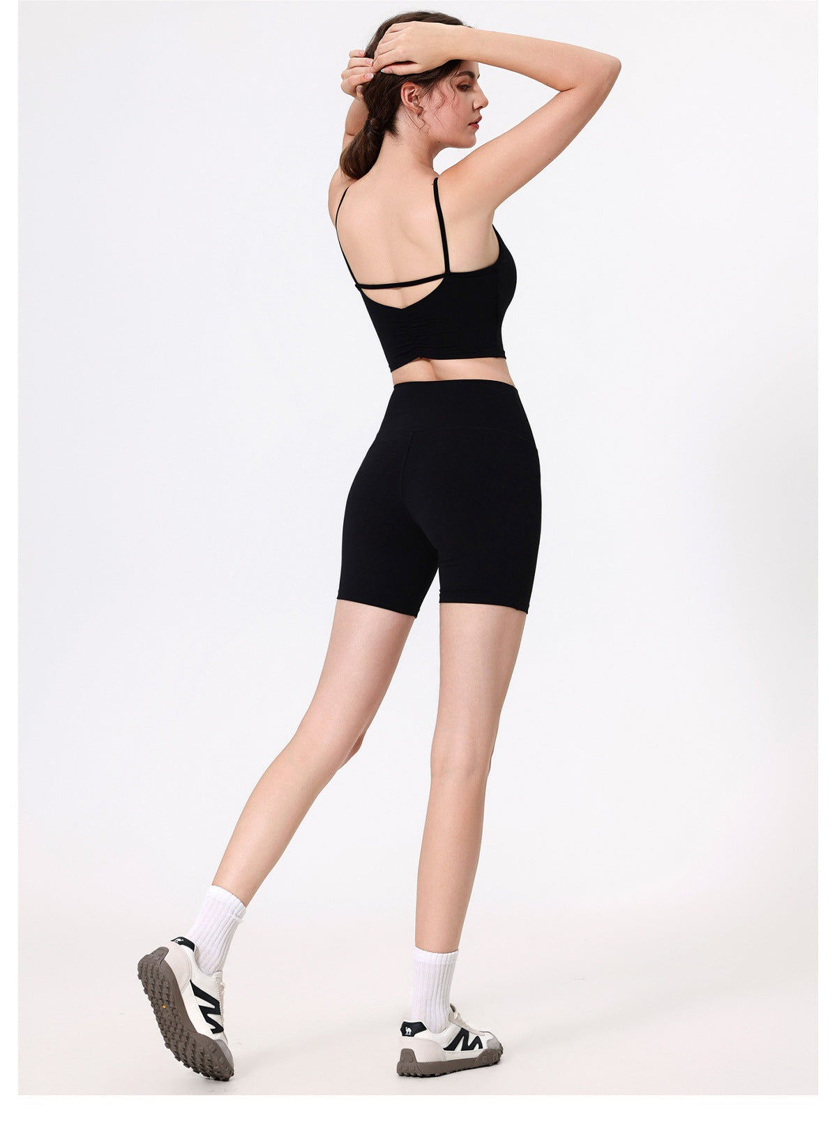 12/2025 fouregg Cloud-Feel Yoga Shorts Peach Lift High-Waisted Gym Biker Shorts YDK3137