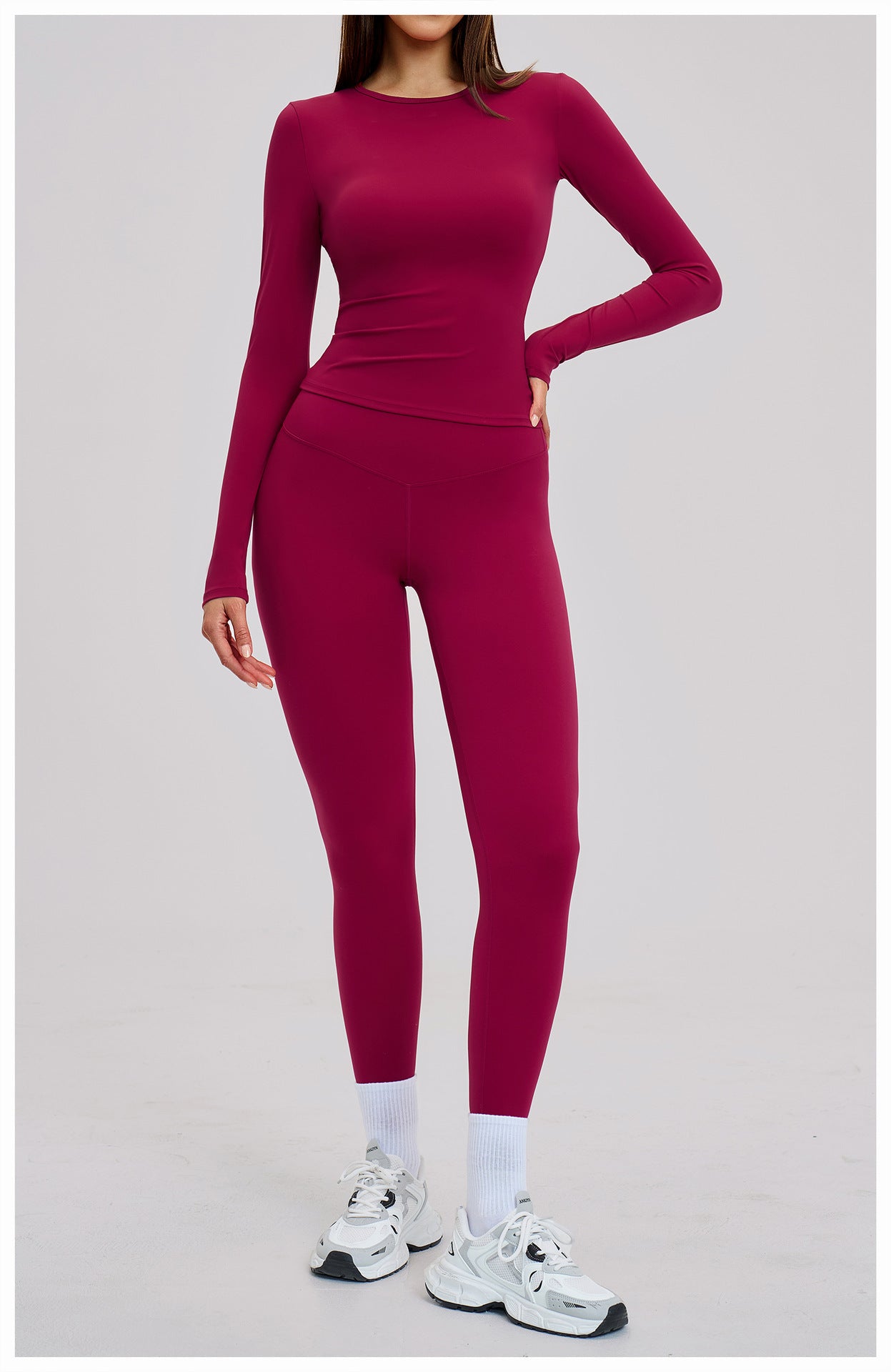 02/2026 Yoga set, brushed microfiber tight-fitting sport and casual outfit for women, outdoor running and fitness set, 8519