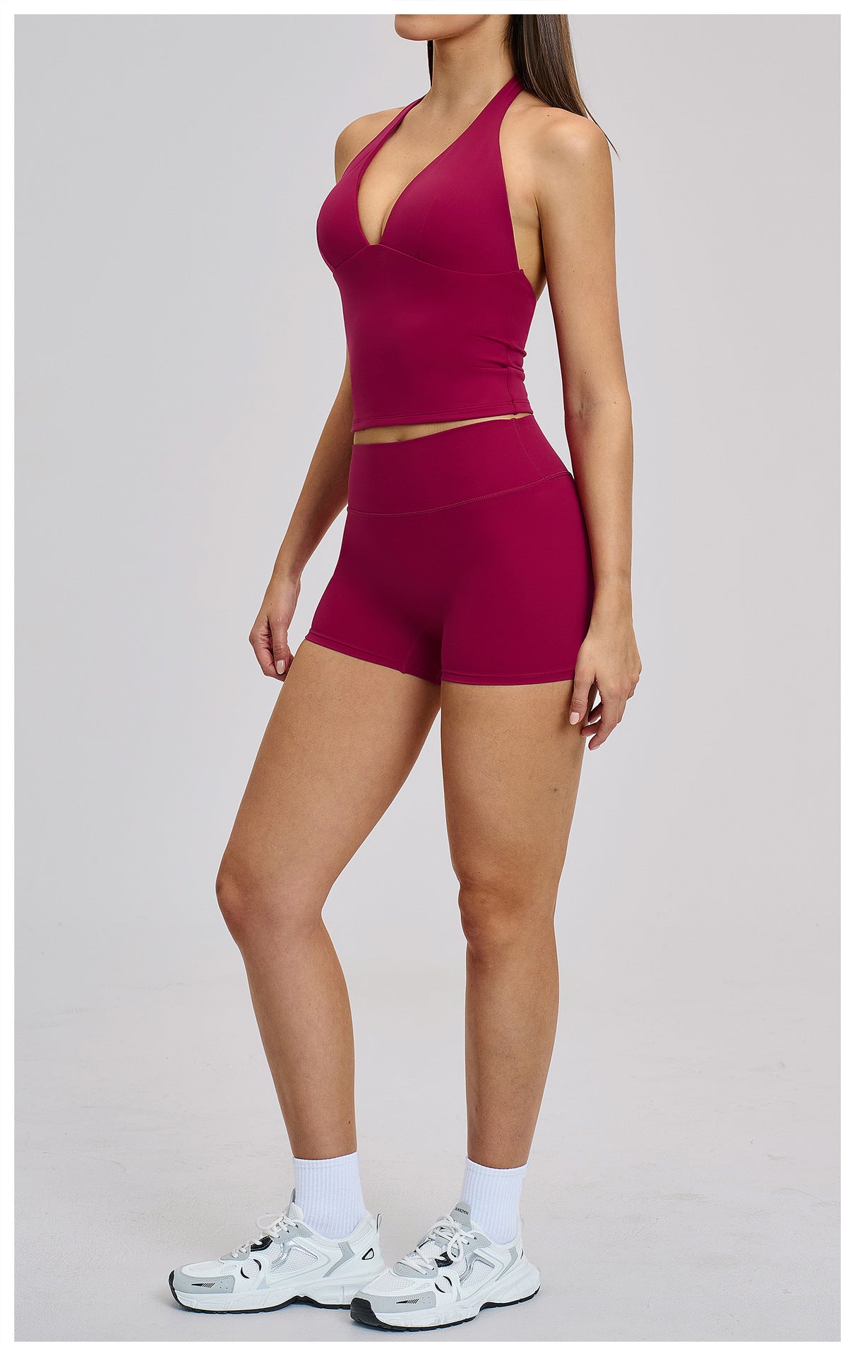 03/2026 Brushed Micro-flare Yoga Set, European and American Style Sports Running Fitness Set, Halter Neck Yoga Suit 4201