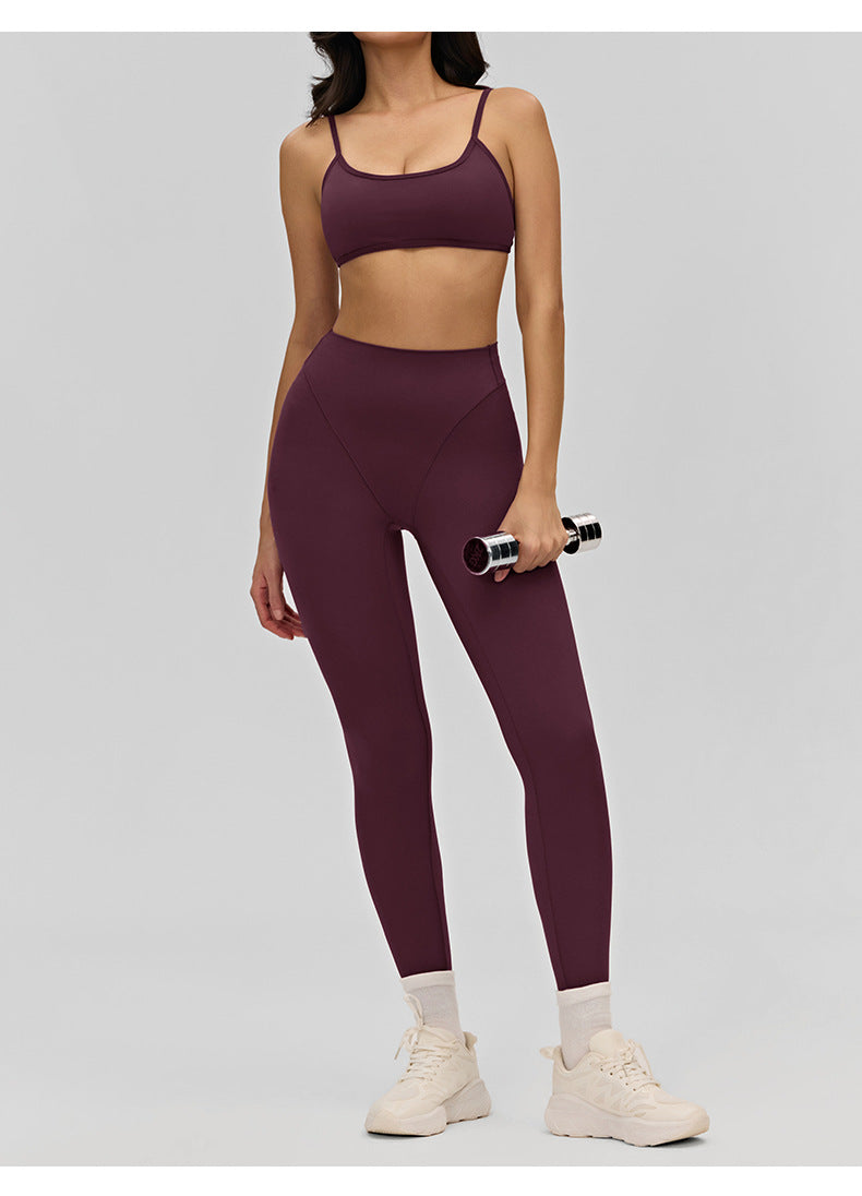 03/2026 Women's Yoga Suit, Slim Fit Fitness Two-Piece Set, Outdoor Running Training Sports Suit