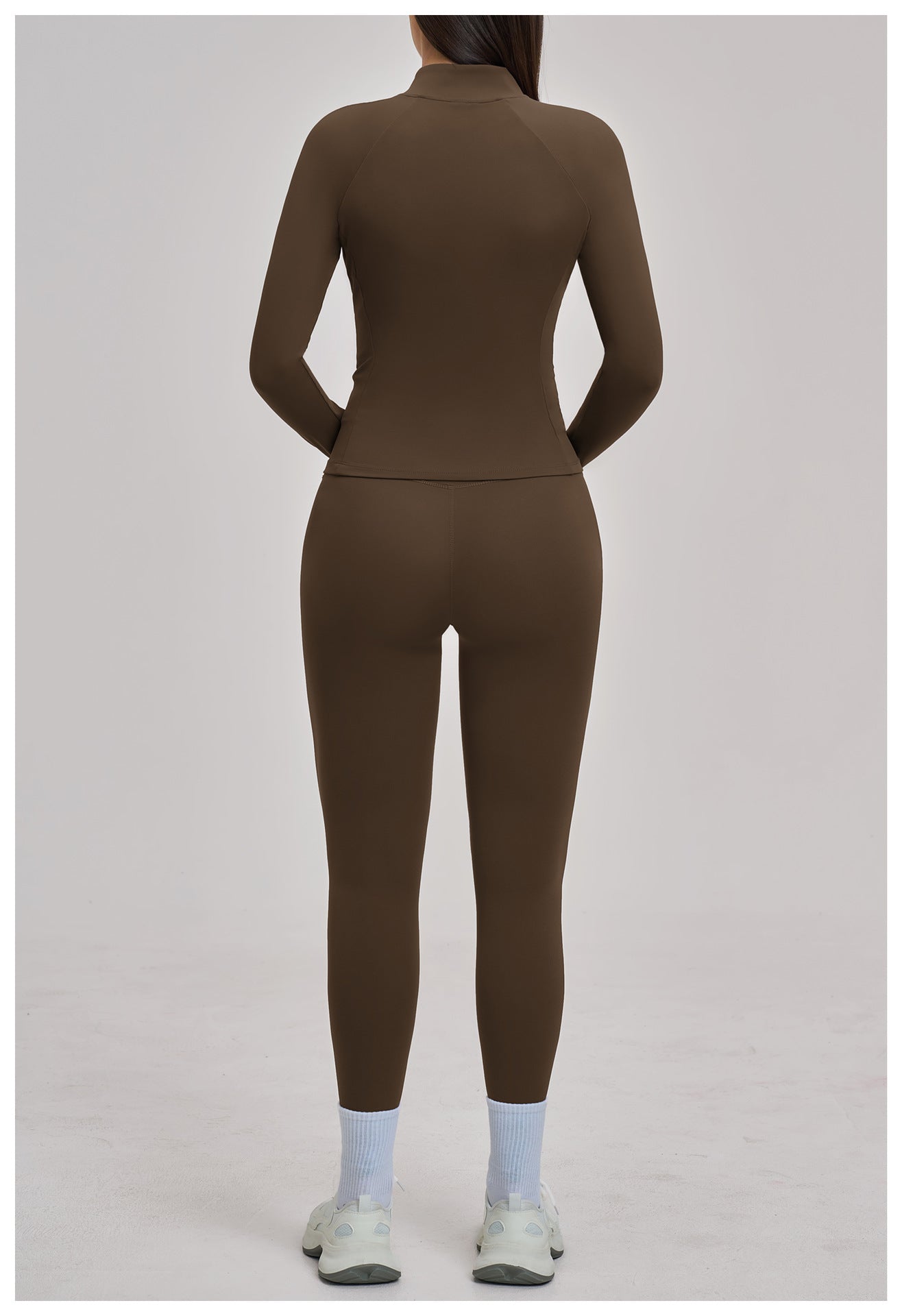 03/2026 Women's outdoor cycling and running sports three-piece set with brushed zipper, 4520
