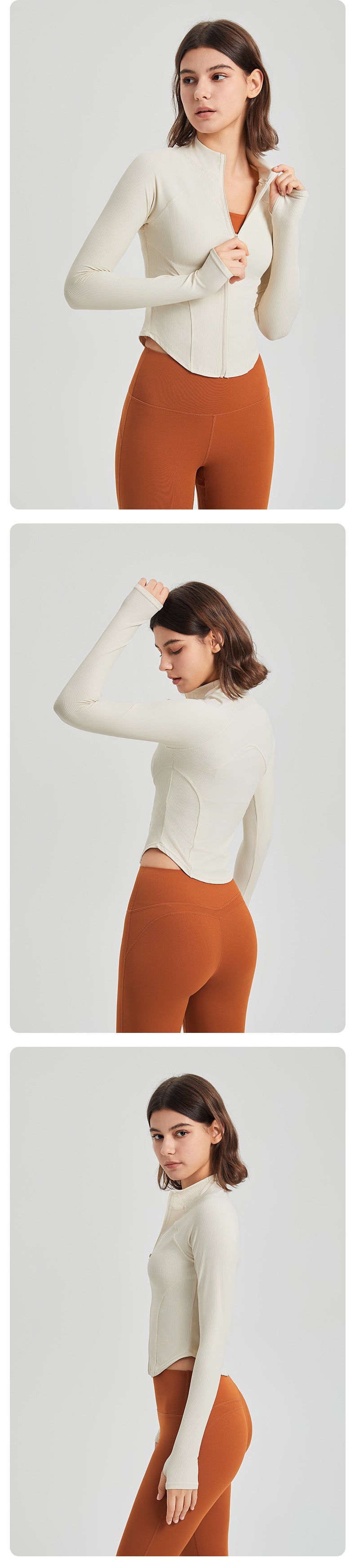 2023.08 Shaping yoga clothing women's casual jacket long-sleeved zipper hooded running skin-friendly sports fitness top