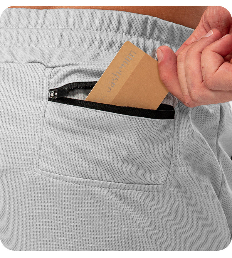 FOUREGG 23.07 Men's camouflage training shorts quick-drying breathable belt towel buckle loose casual running sports fitness pants D13004