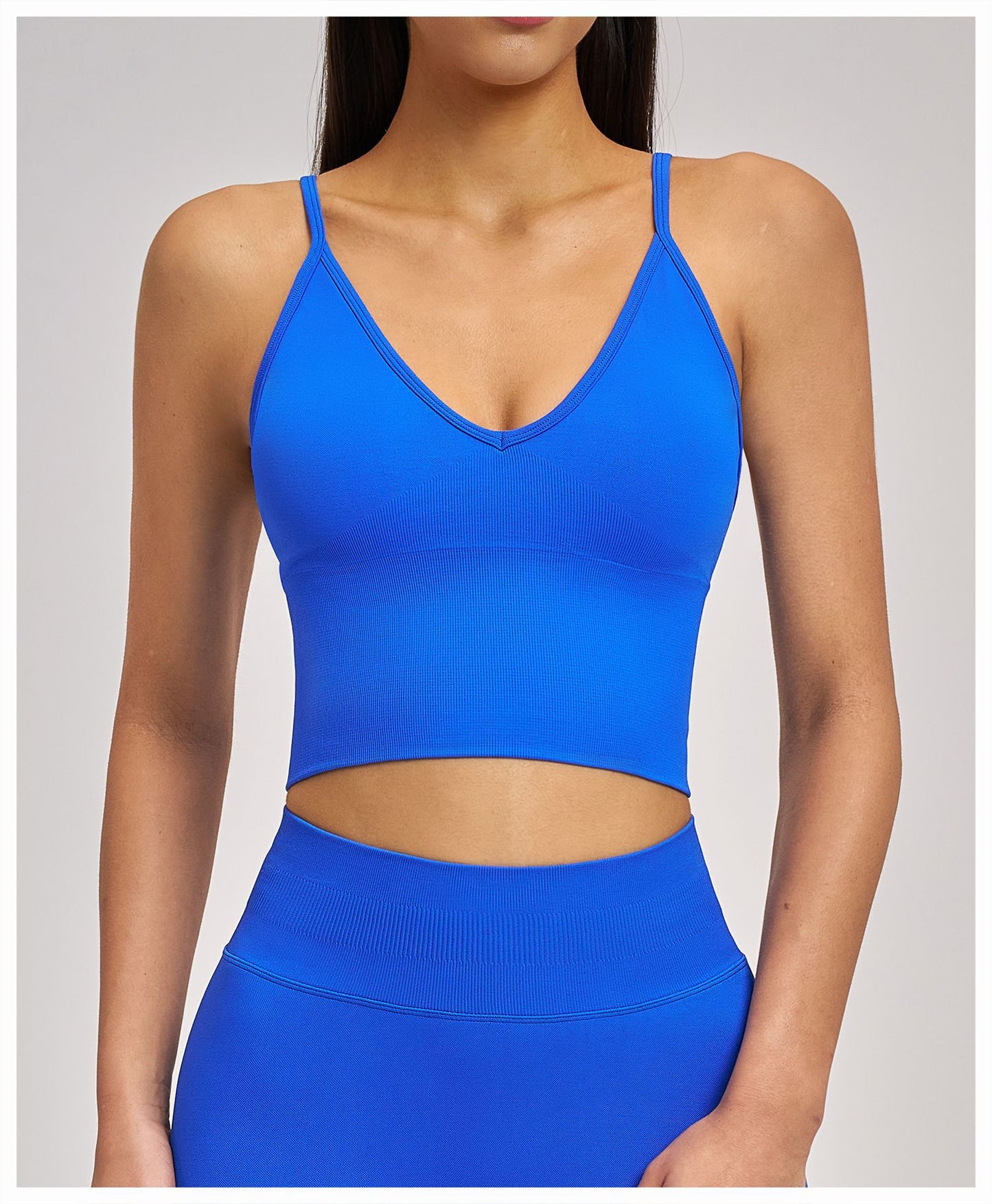 03/2026 Shockproof seamless yoga bra with cross-back design, quick-drying sports top, running and fitness yoga wear 5518