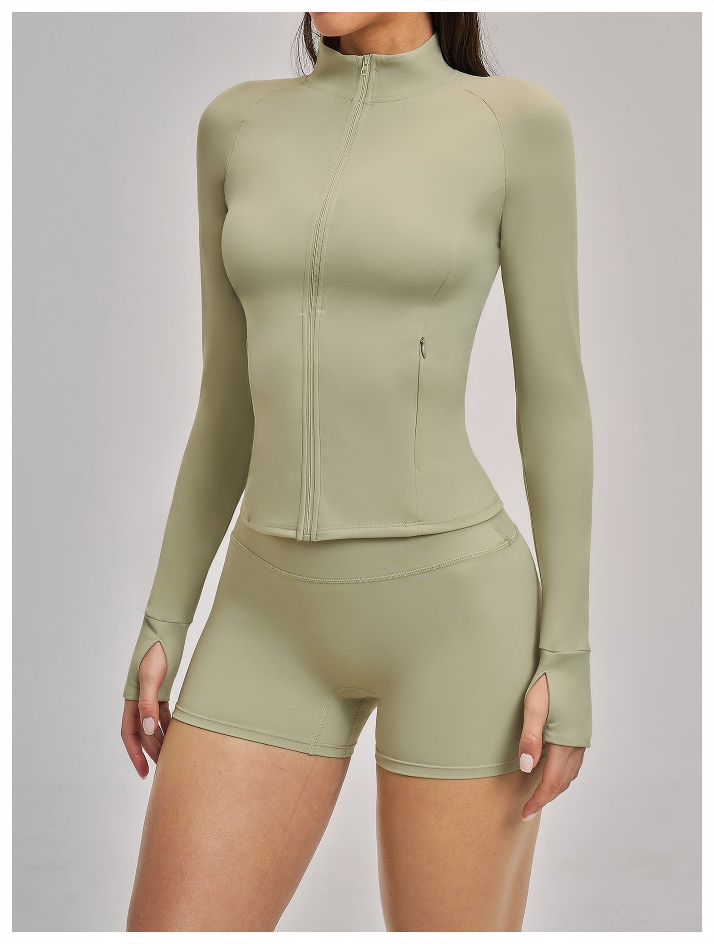 03/2026  Quick-drying fitness set with zipper, casual set for women, outdoor cycling, running and sports outfit, 4510