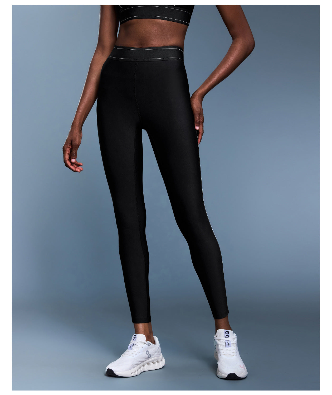 03/2023 CF color contrast elastic waist sports leggings high elastic training fitness yoga pants women