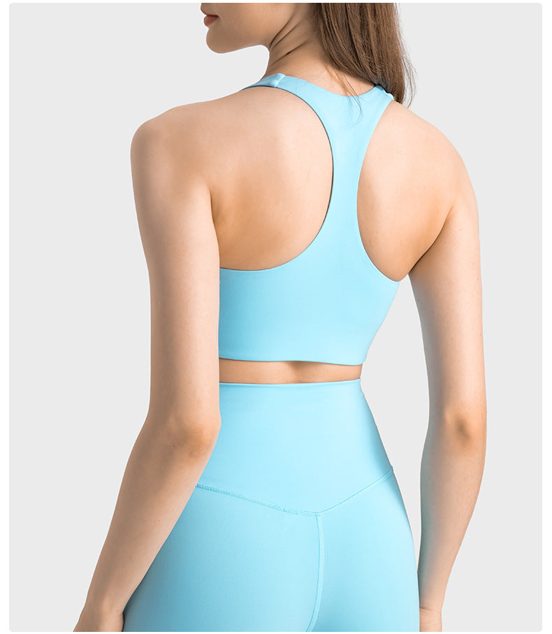 HF Millennium I-shaped beauty back integrated fixed cup sports underwear female Prada enhances elastic nude sports bra bra