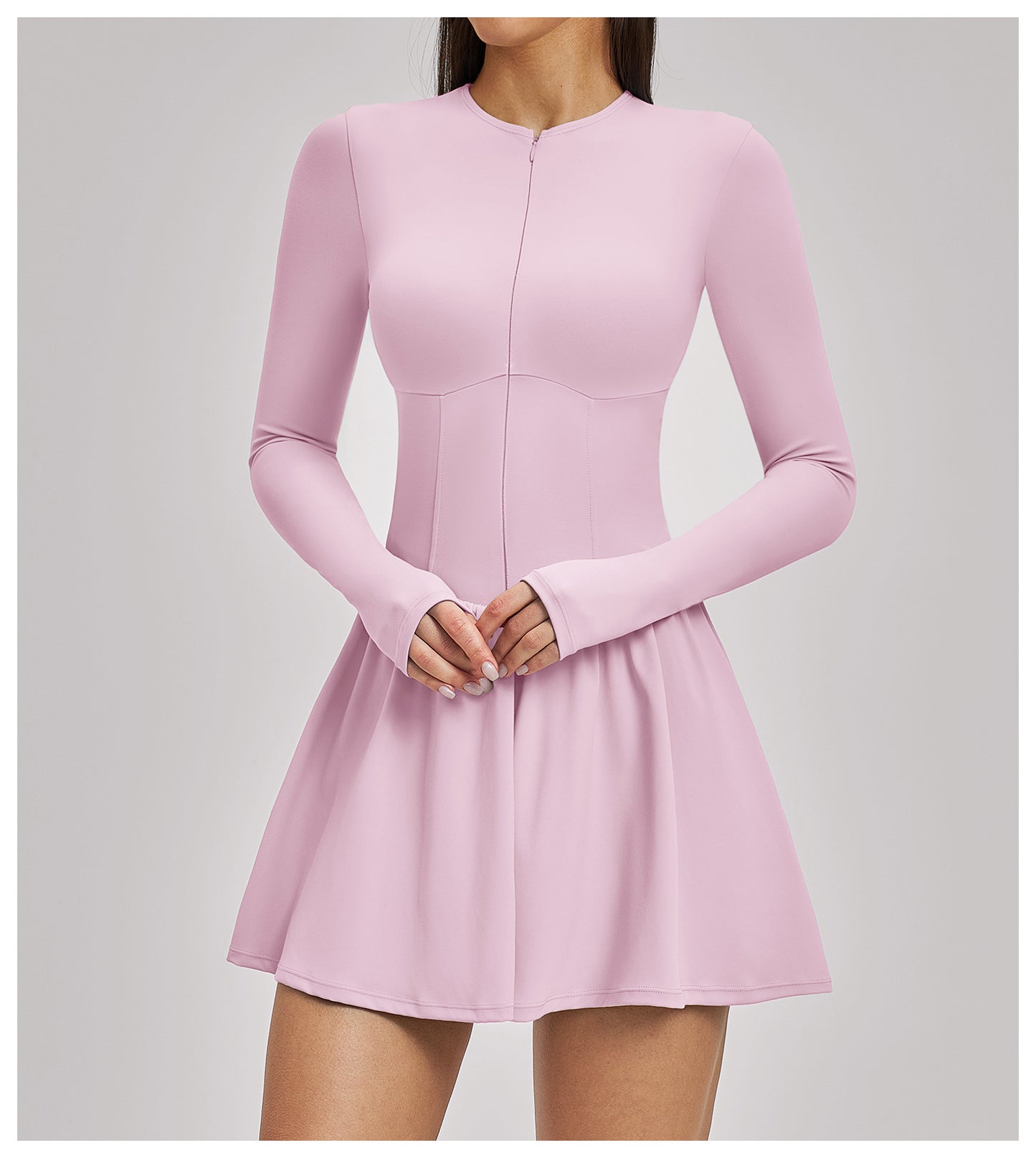 03/2026  Falda de tenis FOUREGG de imitación de dos piezas al por mayor, capa base, falda con bolsillo anticomprometida para fitness, vestido deportivo 9577