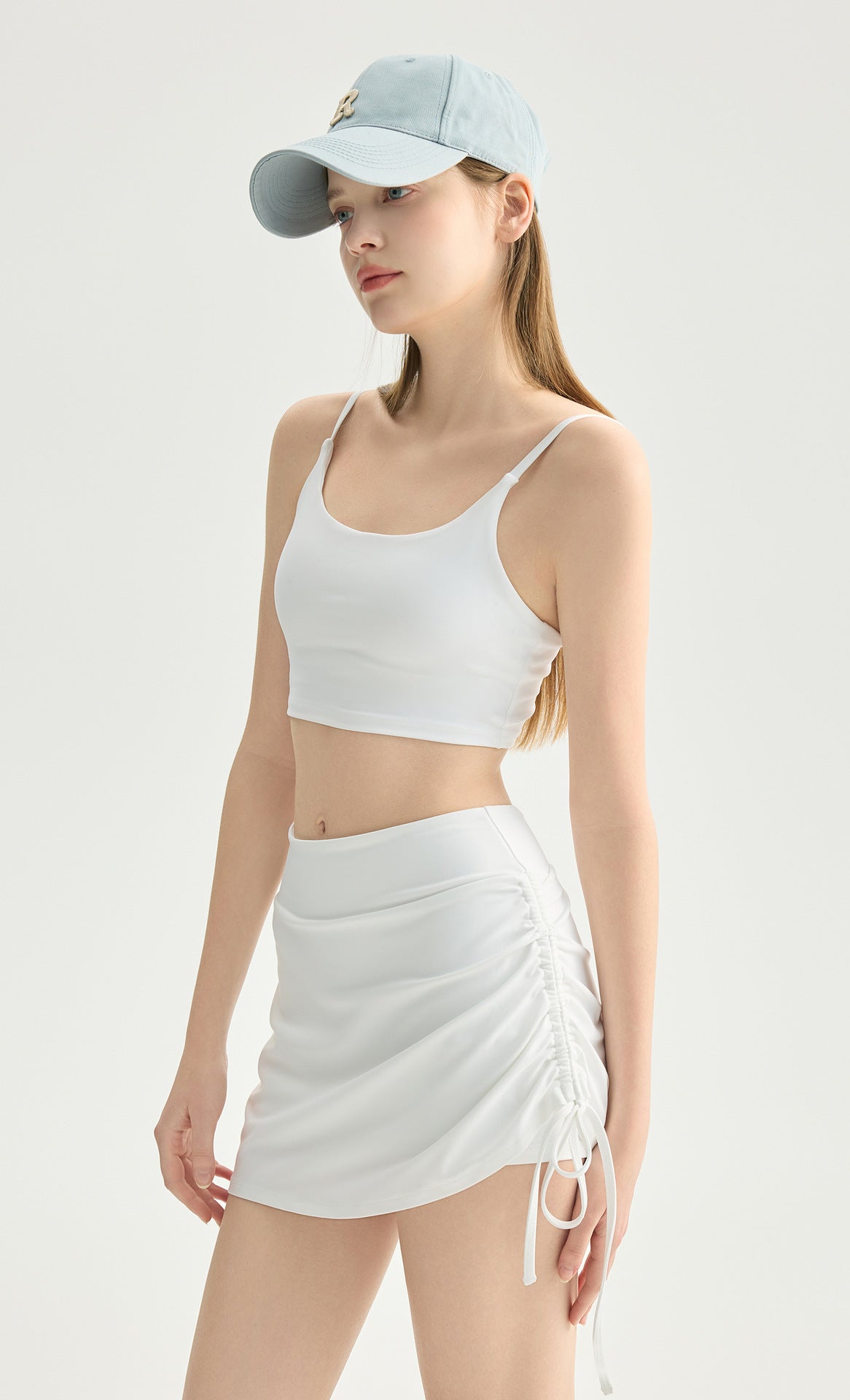 02/2026 Minifalda de yoga fruncida con cordón ajustable para mujer, ideal para correr, bailar, entrenar a diario, hacer fitness - pantalones falda de dos piezas