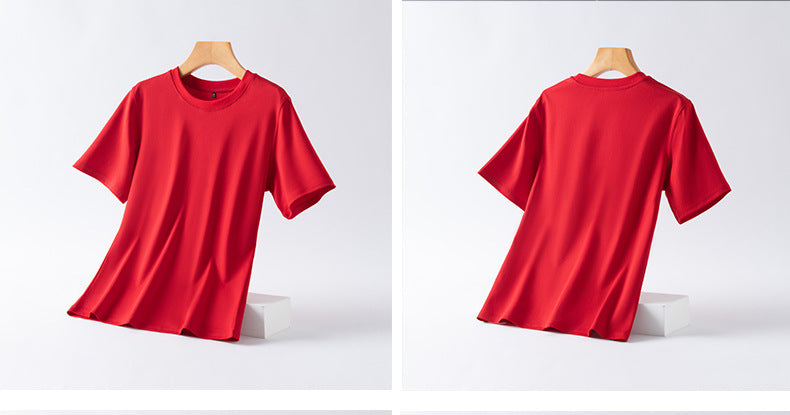 Short-sleeved t-shirt women's linen cotton 2023 spring and summer new round neck solid color top short-sleeved women's half-sleeved bottoming shirt