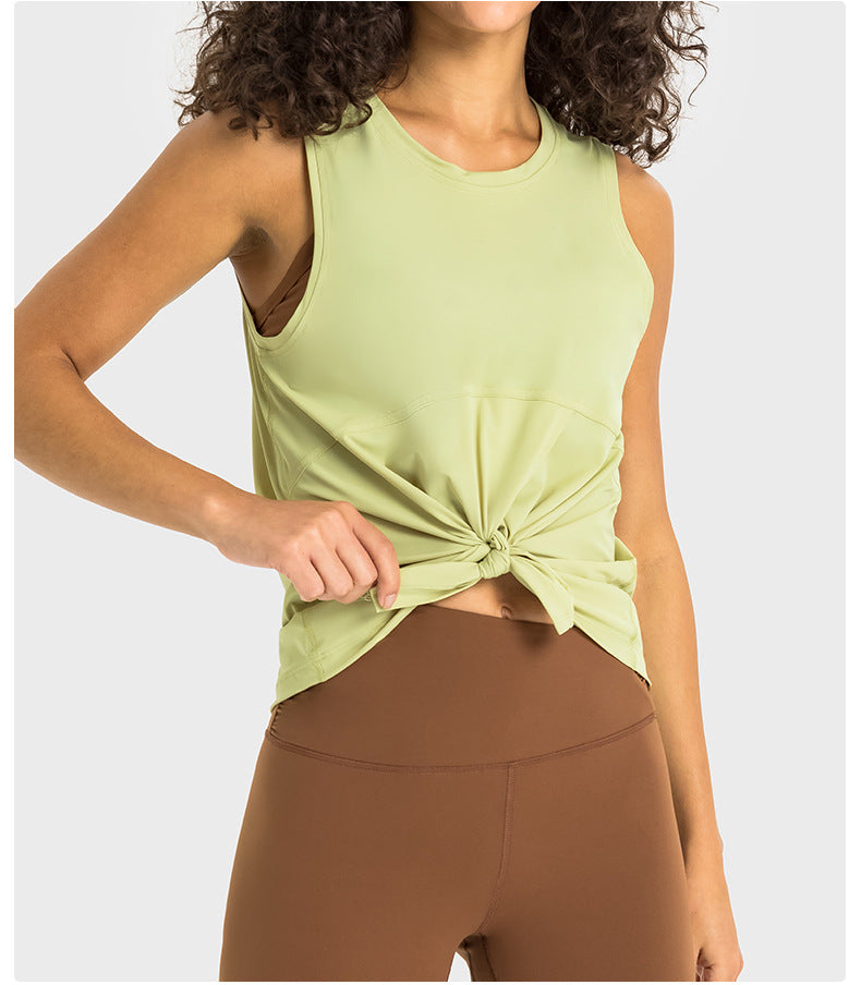 Summer new thin section breathable ice feeling loose strap quick-drying vest fashion outerwear yoga training fitness top