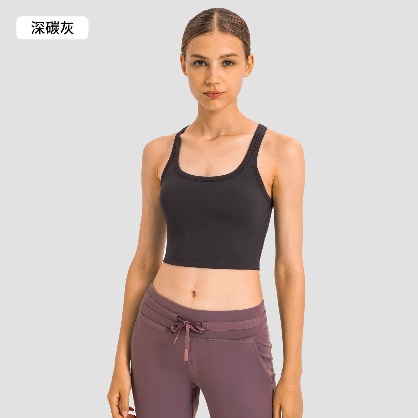 02/2025 Summer new nude sports underwear with chest pad women's high strength shock-proof fitness yoga vest top S2081
