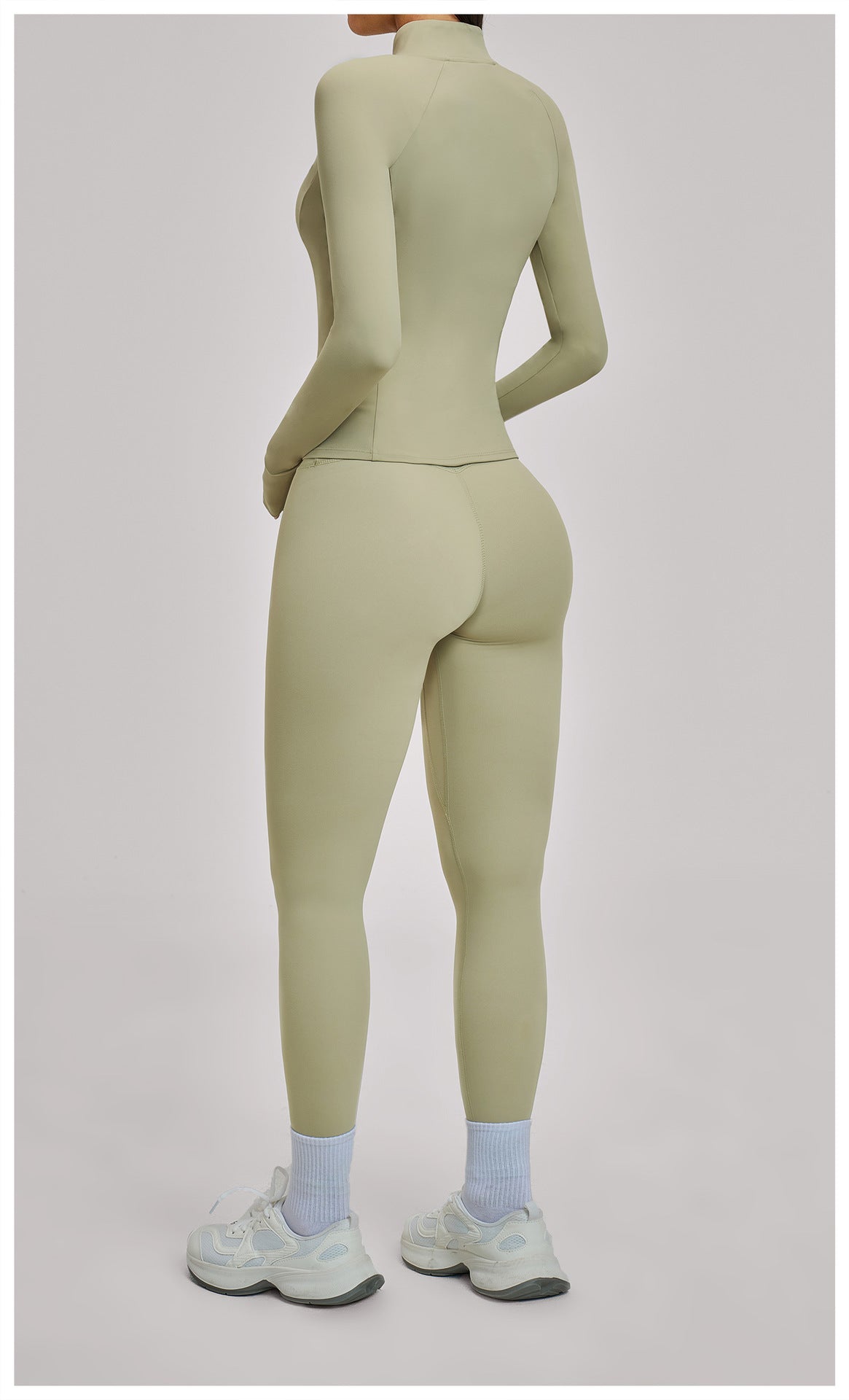 03/2026 Women's Zipper Casual Yoga Set, Brushed Outdoor Cycling Running Sports Fitness Set 4510
