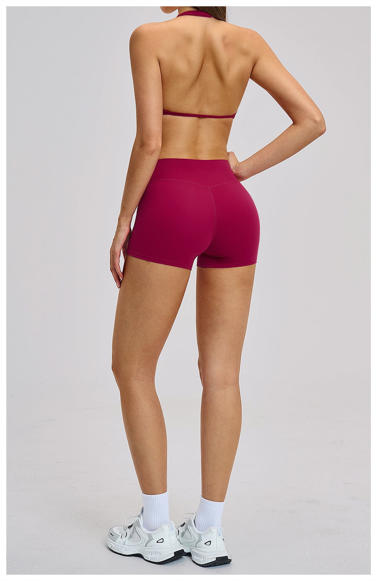 03/2026 Brushed Fleece Sports Yoga Set with Hollow Neck and Beautiful Back - Sports Running Fitness Set 4201