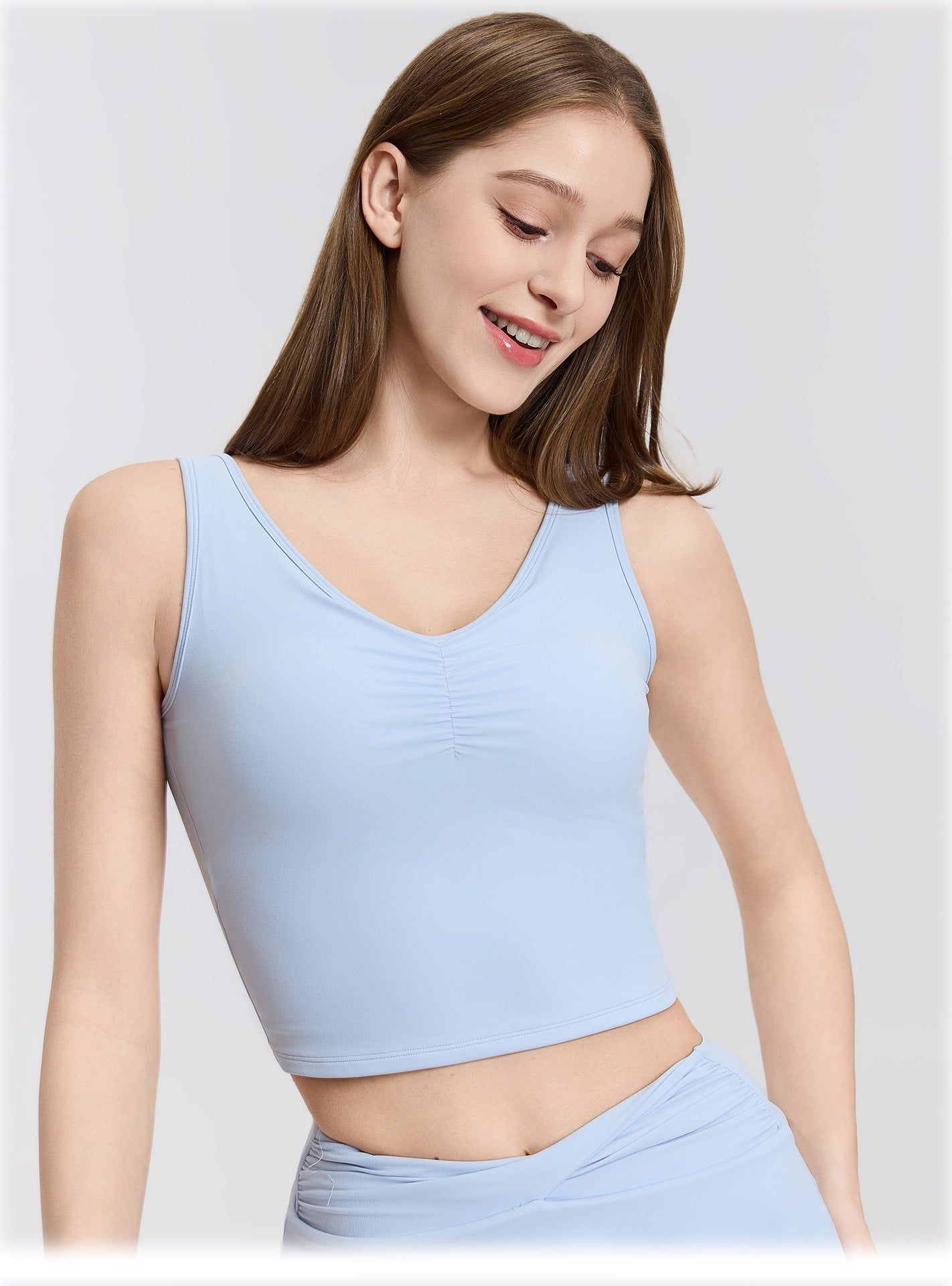 03/2026 fouregg Cloud-Feel One-Shoulder Yoga Top Built-in Bra Running Tops DX5874