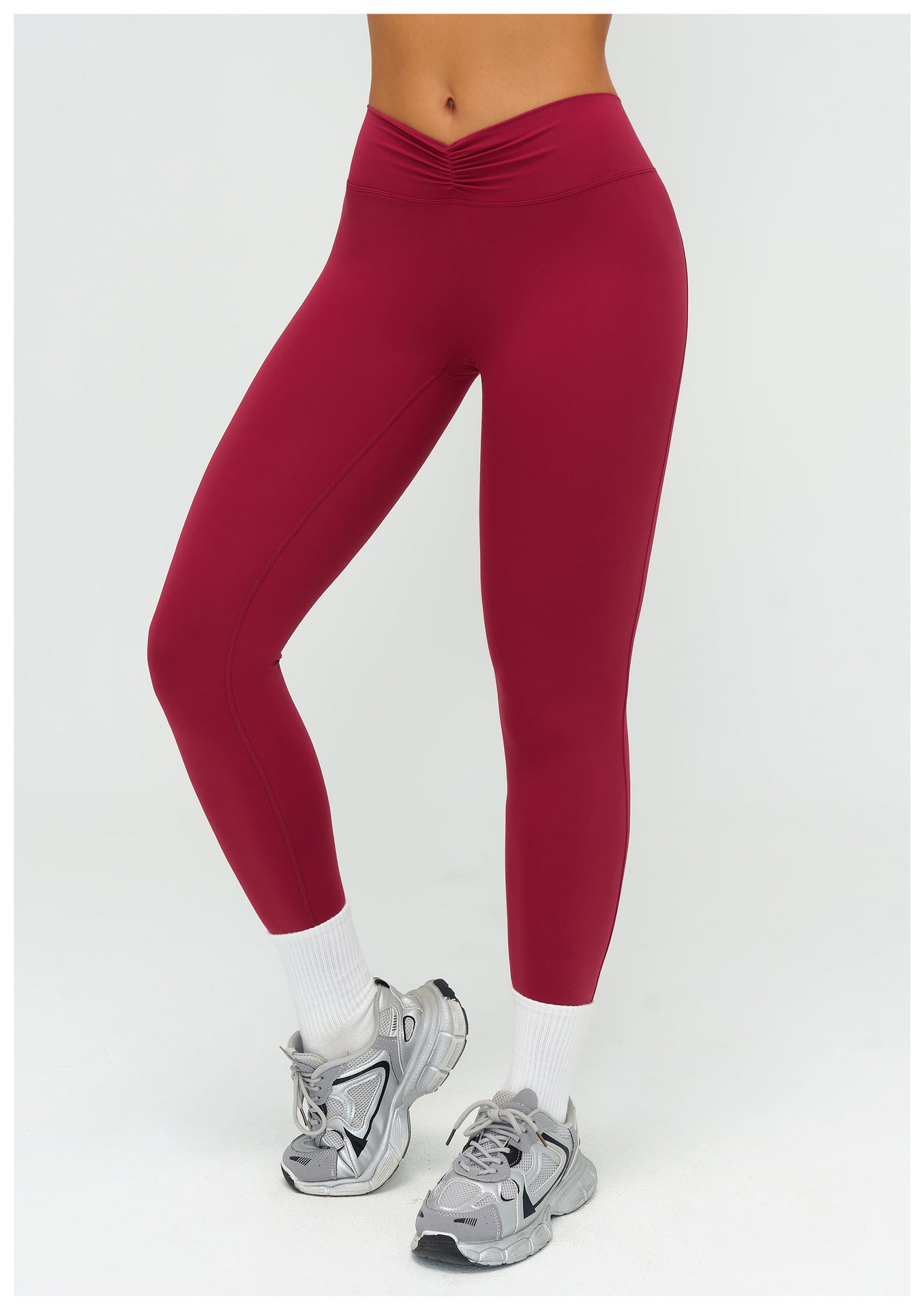12/2025 Pantalones largos de yoga, cepillados, de cintura alta, fruncidos, ajustados, para deportes al aire libre, correr, fitness, 9313