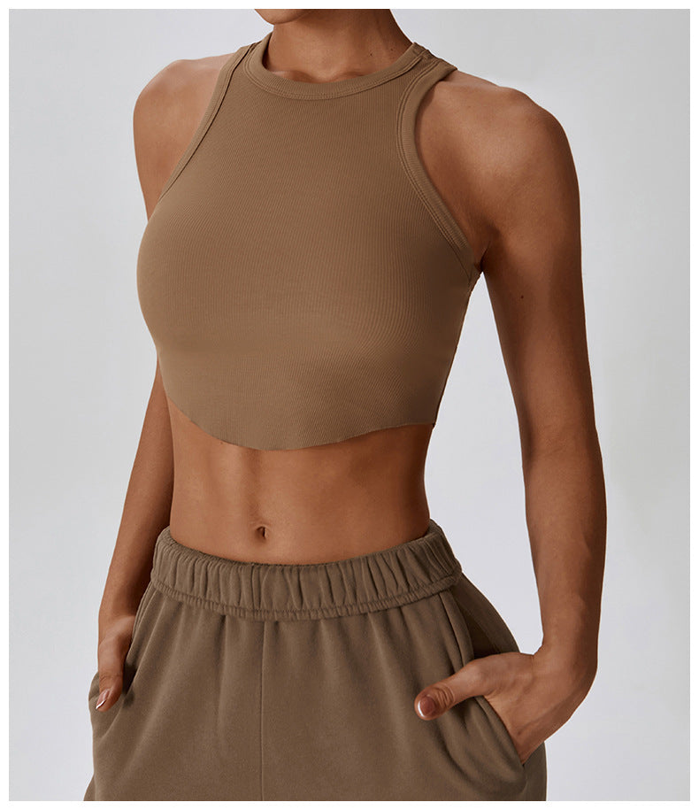 23.08 tight-fitting yoga clothing breathable sports vest I-shaped t-shirt with sleeveless fitness top female 8188