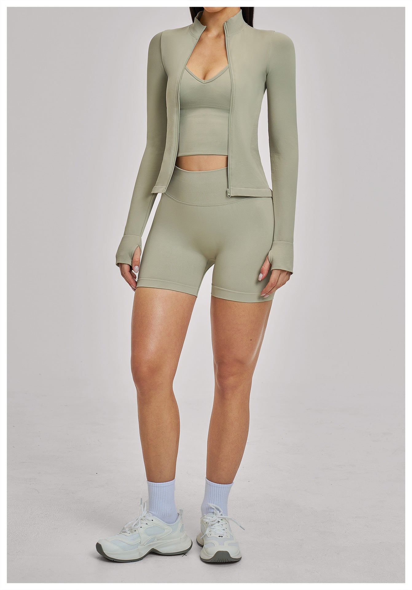 03/2026 Wholesale FOUREGG #5518 Seamless Sets  Cross-back seamless tight-fitting yoga set, high-elastic running sports set for women, 5518
