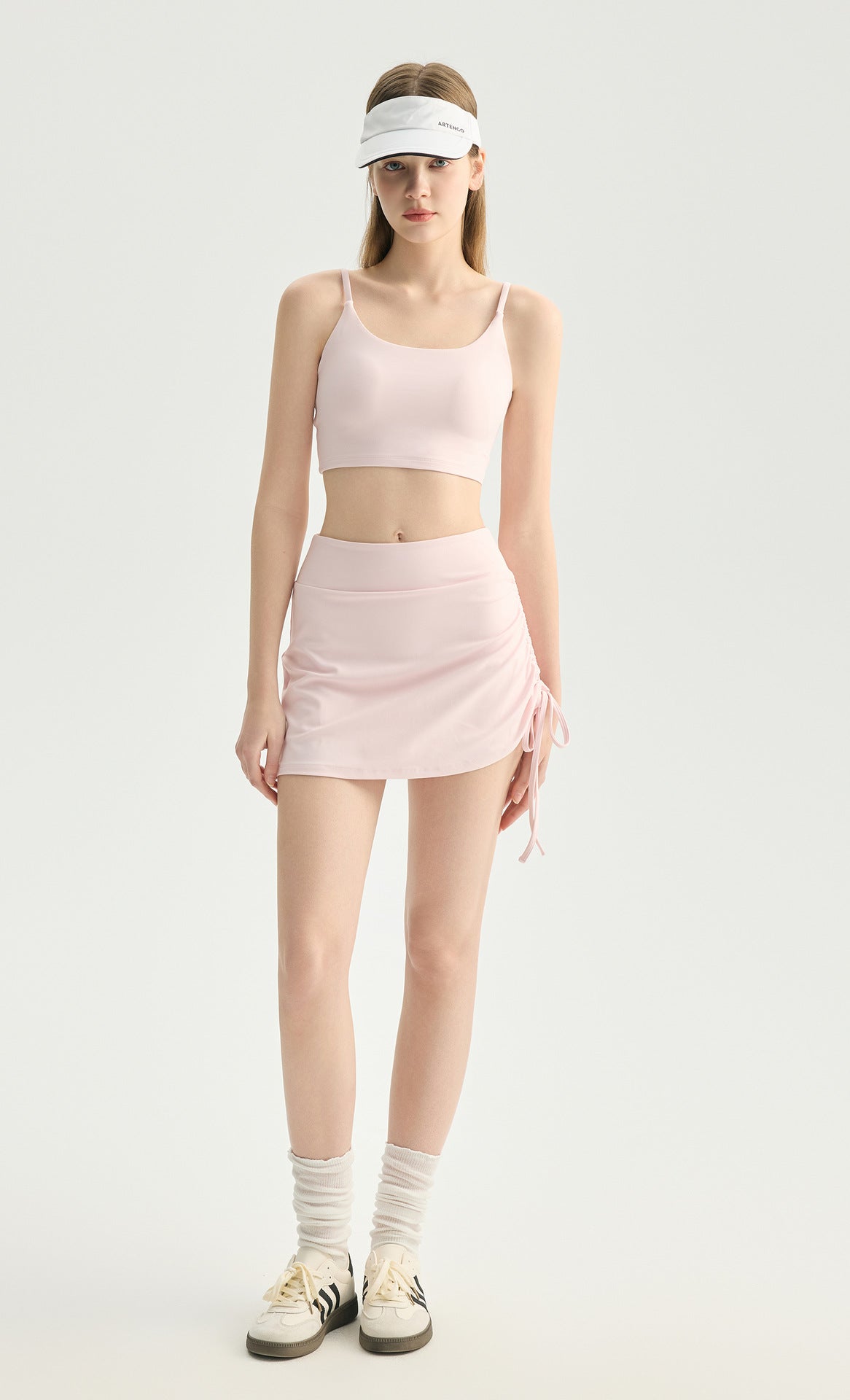 02/2026 Minifalda de yoga fruncida con cordón ajustable para mujer, ideal para correr, bailar, entrenar a diario, hacer fitness - pantalones falda de dos piezas
