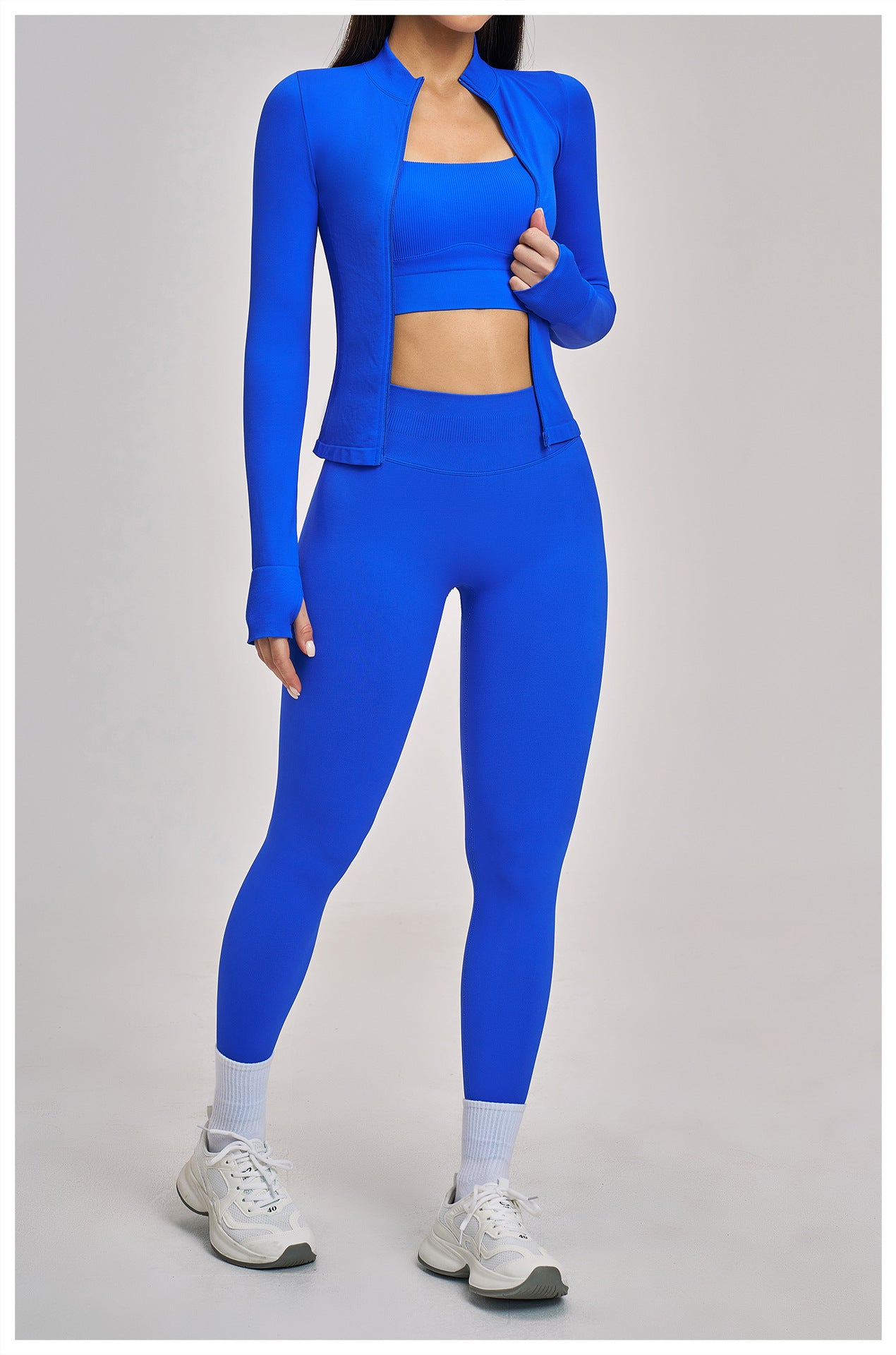 03/2026  Wholesale FOUREGG #5518 Seamless Yoga Set, Racerback Fitted Fitness Suit, High Elastic Running Sports Set for Women, 5518