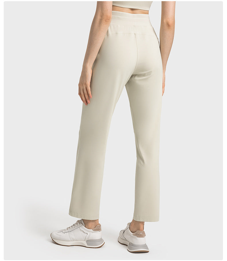 Hyosung Spandex Straight Casual All-match Sports Trousers Women's High Waist Abdominal Training Fitness Yoga Pants