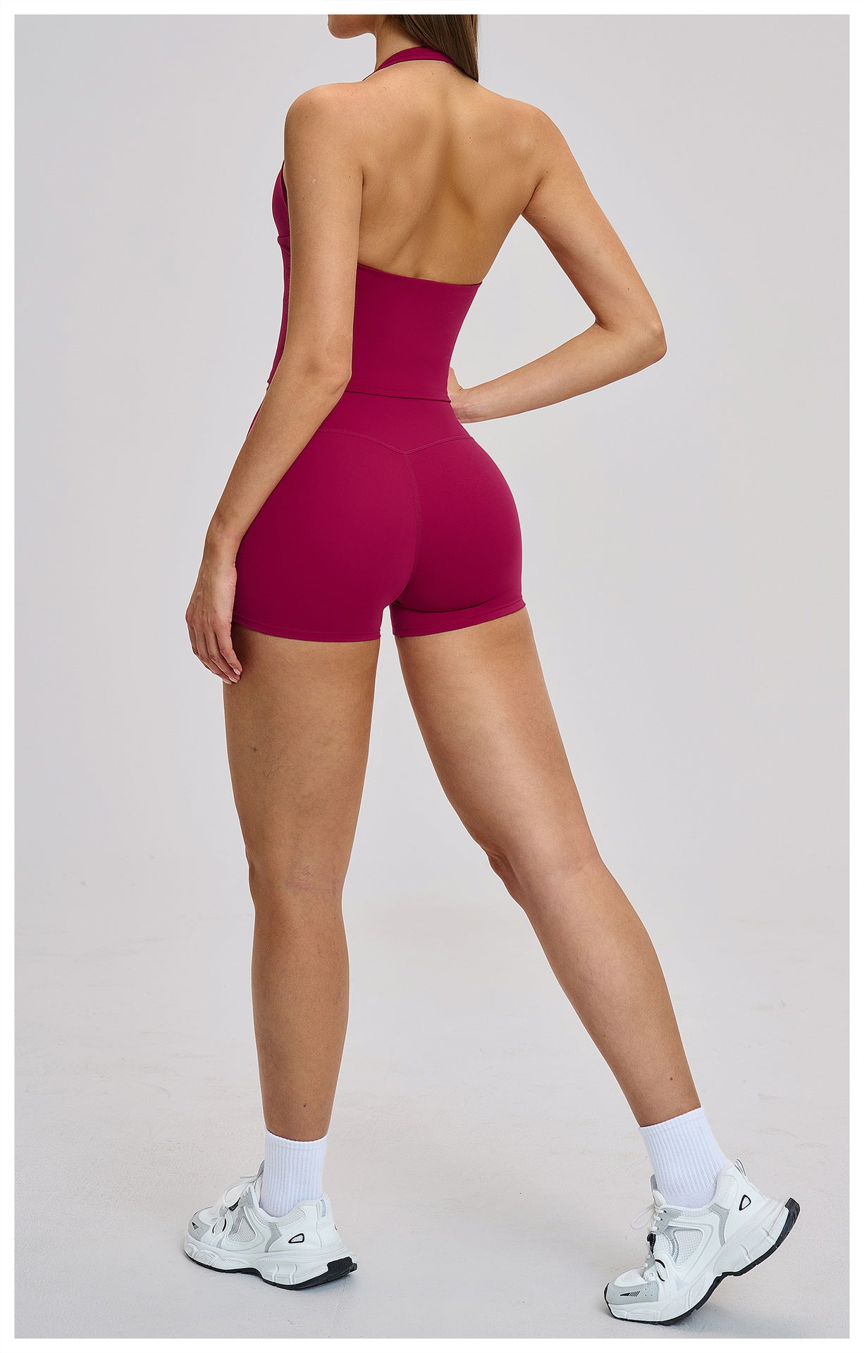 03/2026 Brushed Micro-flare Yoga Set, European and American Style Sports Running Fitness Set, Halter Neck Yoga Suit 4201