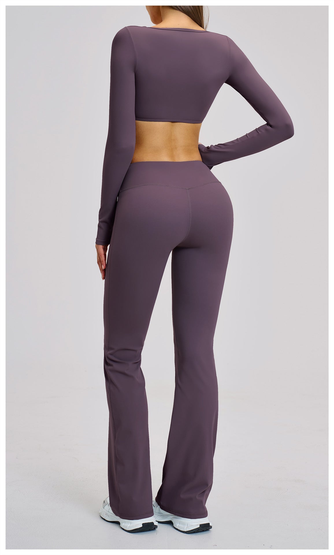 03/2026 Brushed Micro-flare Yoga Set, European and American Style Sports Running Fitness Set, Halter Neck Yoga Suit 4201