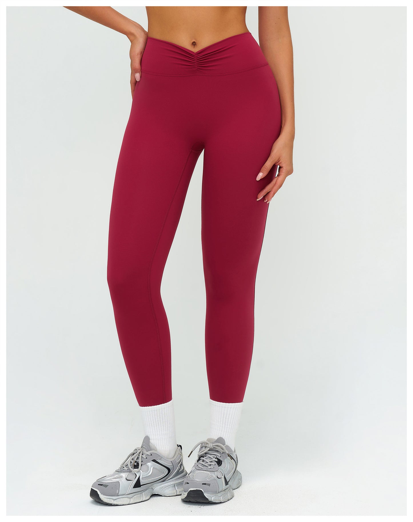 12/2025 Pantalones largos de yoga, cepillados, de cintura alta, fruncidos, ajustados, para deportes al aire libre, correr, fitness, 9313