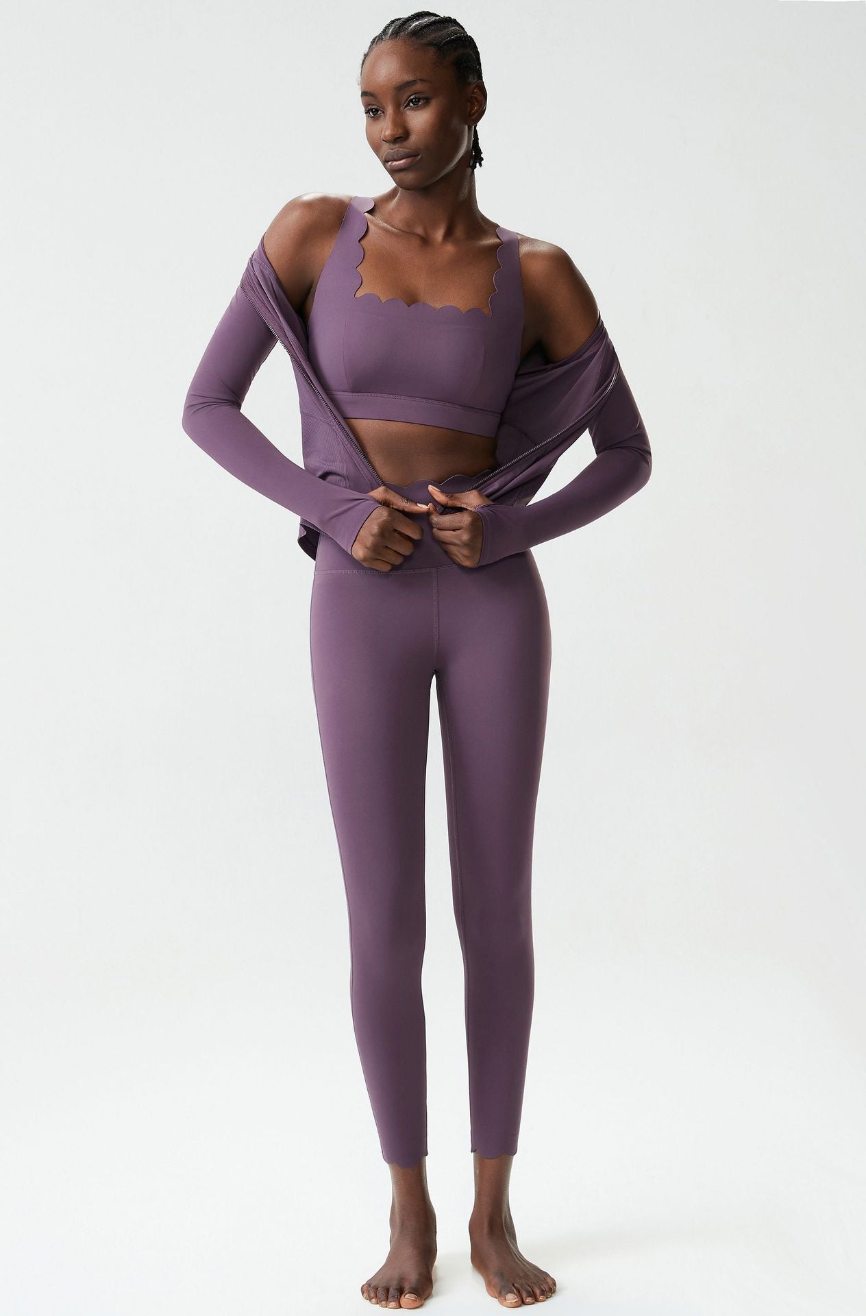 01/2026 Women's Plus Size Fitted Yoga Suit Set, Elastic Quick-Drying Sports Fitness Suit Set (3 Pieces)