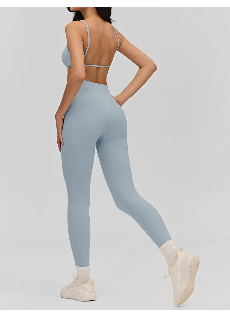 03/2026 Women's Yoga Suit, Slim Fit Fitness Two-Piece Set, Outdoor Running Training Sports Suit
