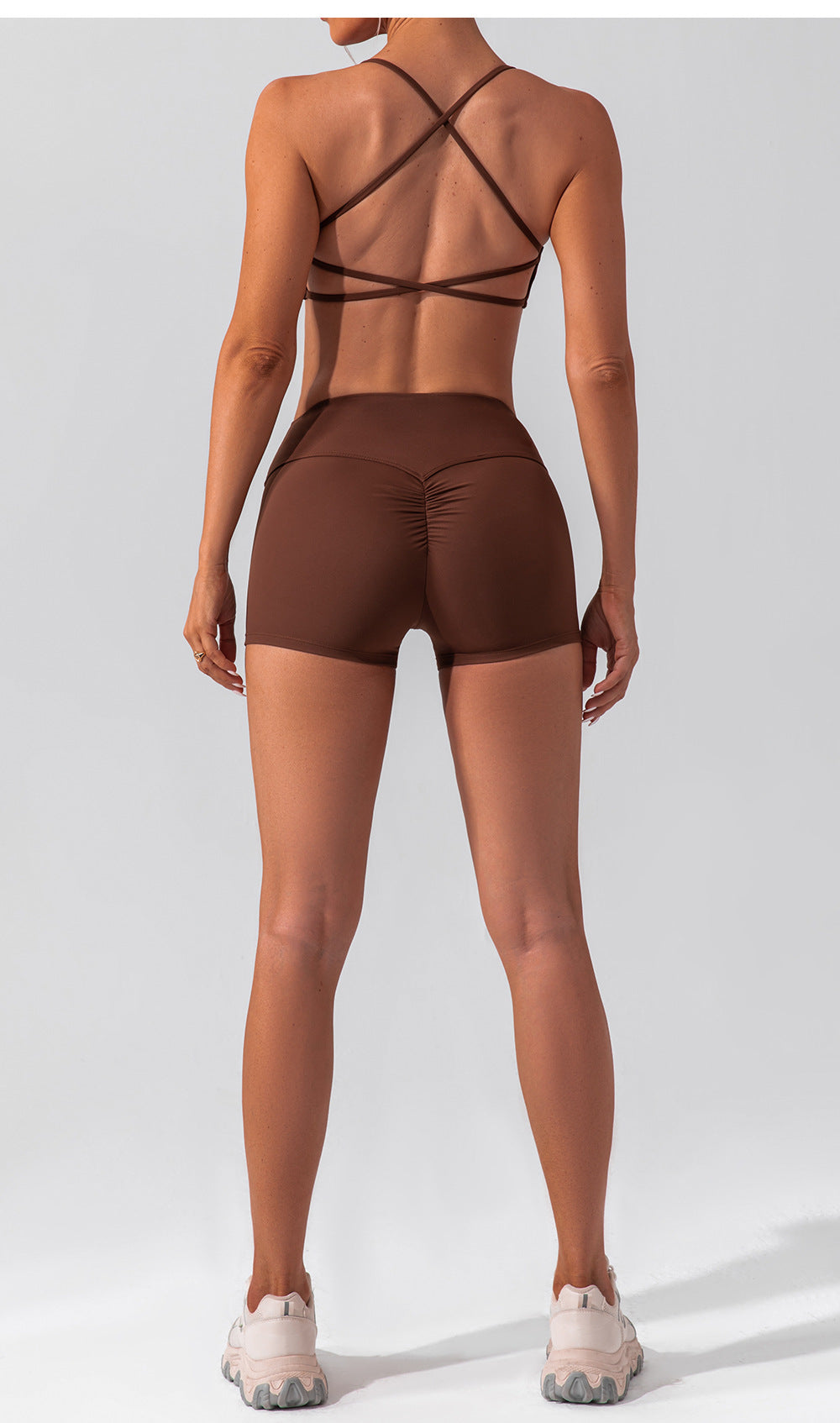 Women Shorts high-waist fitness shorts without embarrassing lines double-sided brushed yoga pants women's hip-lifting tight sports shorts