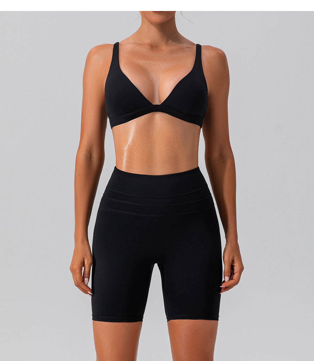 23.07 autumn quick-drying tight-fitting yoga clothing suit running casual naked sports training fitness suit for women