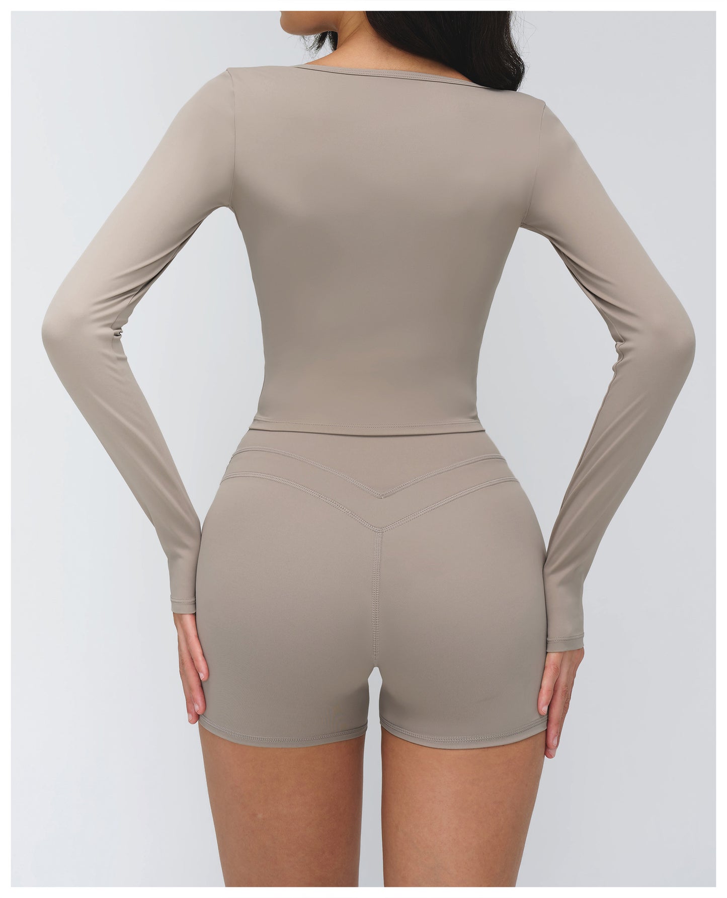 12/2025 Brushed yoga long-sleeved V-neck T-shirt, tight casual yoga wear, outdoor running and fitness sport top 3109 -