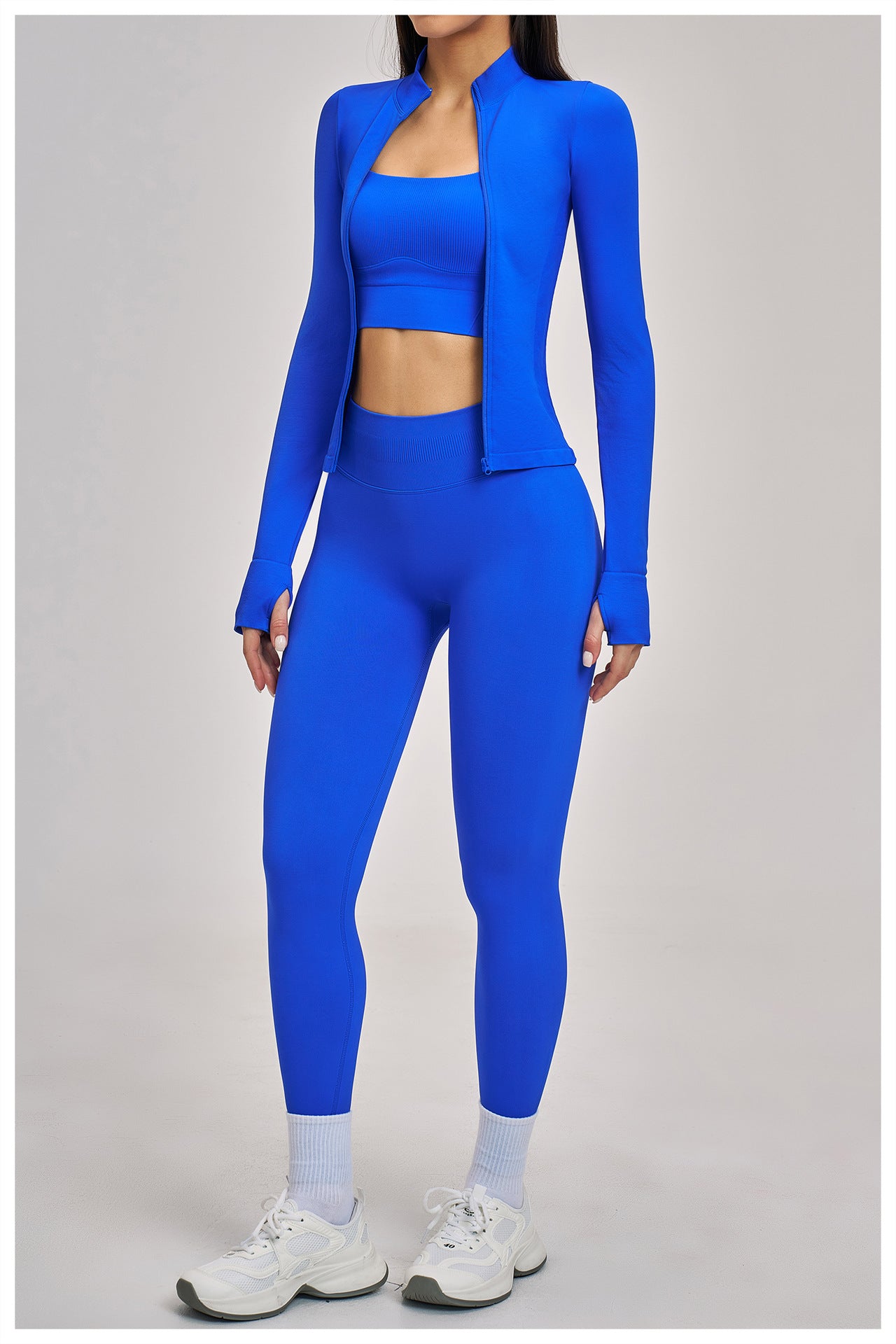 03/2026  Wholesale FOUREGG #5518 Seamless Yoga Set, Racerback Fitted Fitness Suit, High Elastic Running Sports Set for Women, 5518