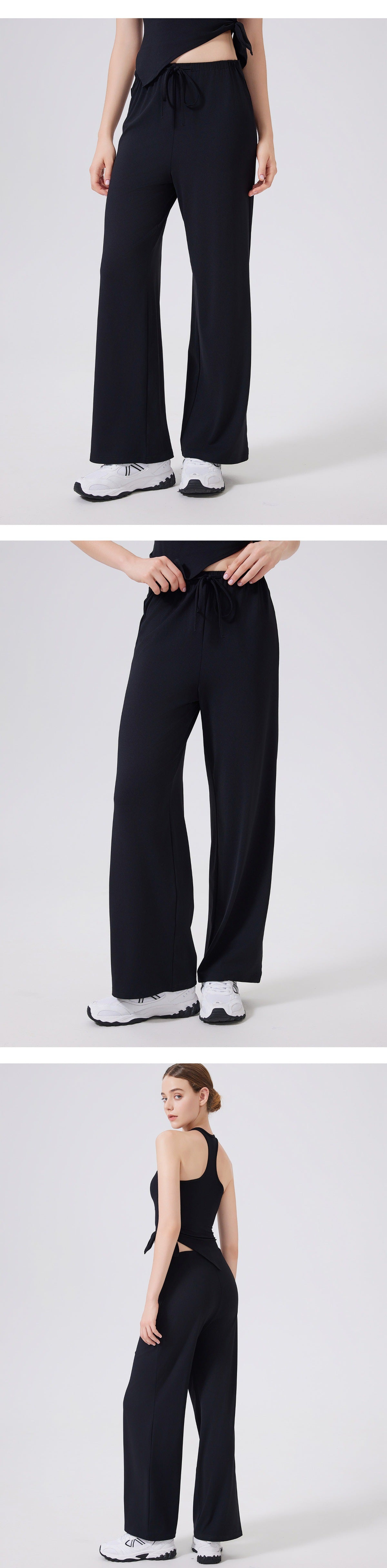 08/2025 High-waisted, hip-lifting, loose-fitting straight-leg trousers for women, featuring a nude look, perfect for running, slimming, fitness, and casual yoga.
