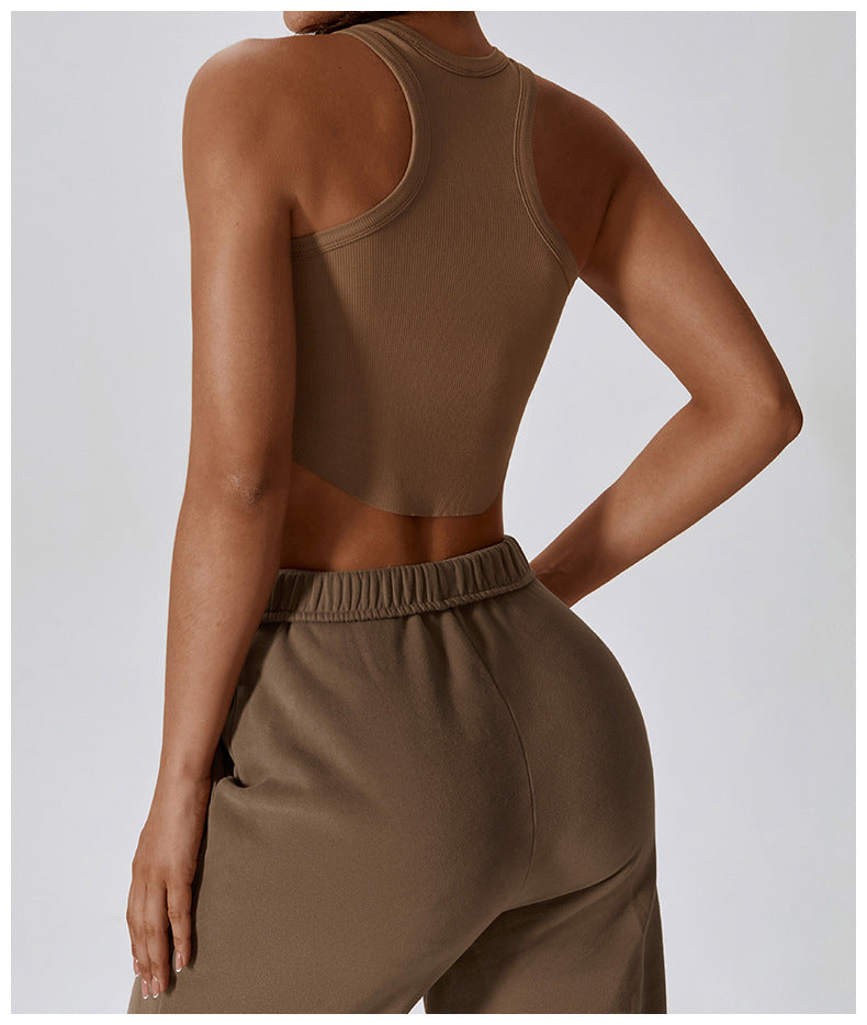 23.08 tight-fitting yoga clothing breathable sports vest I-shaped t-shirt with sleeveless fitness top female 8188