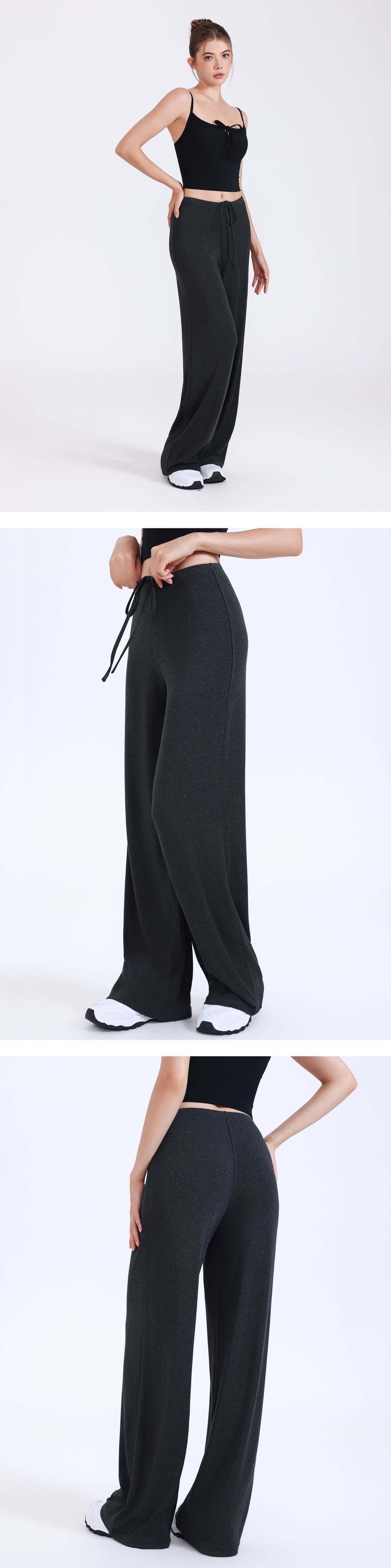 11/2055 Mousse wide-leg athletic pants, loose fit, slimming, drape, outdoor running yoga pants, straight leg pants