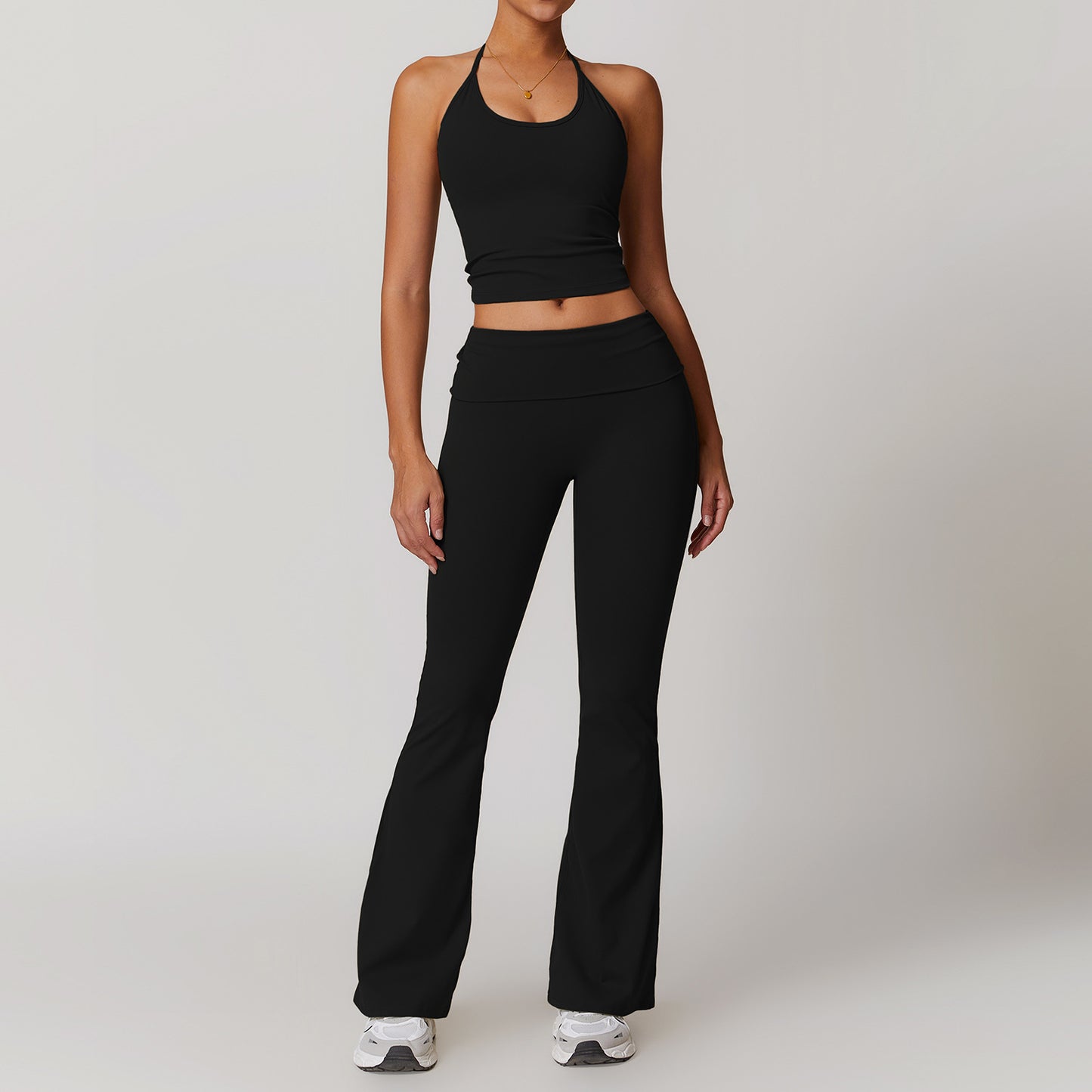 05/2025 LINK-1 Halter neck tight beautiful back yoga suit quick dry fold high waist casual all-match fitness sports suit 8791