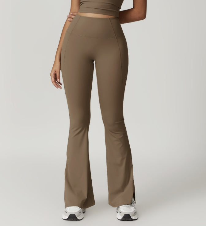 06/2024 Quick-drying casual flared pants for women, high waist wide leg hip lift yoga pants, fitness sports tight flared pants 8796