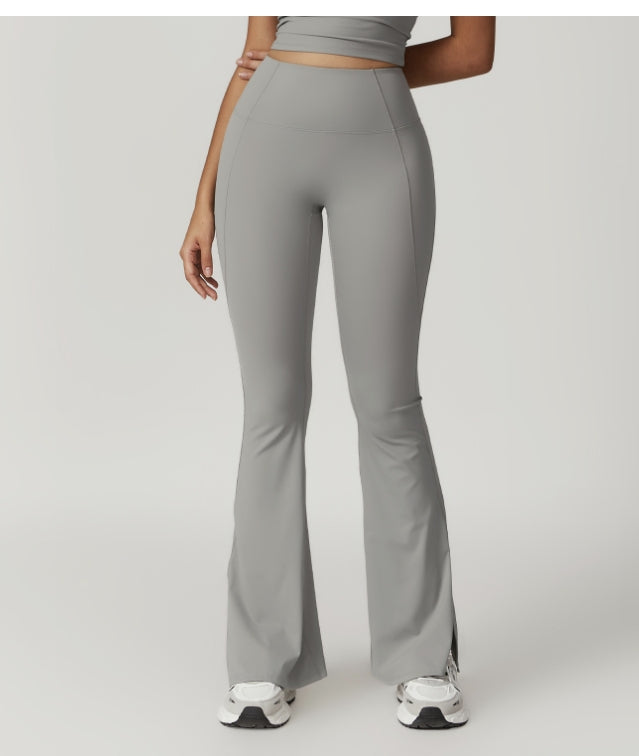 06/2024 Quick-drying casual flared pants for women, high waist wide leg hip lift yoga pants, fitness sports tight flared pants 8796