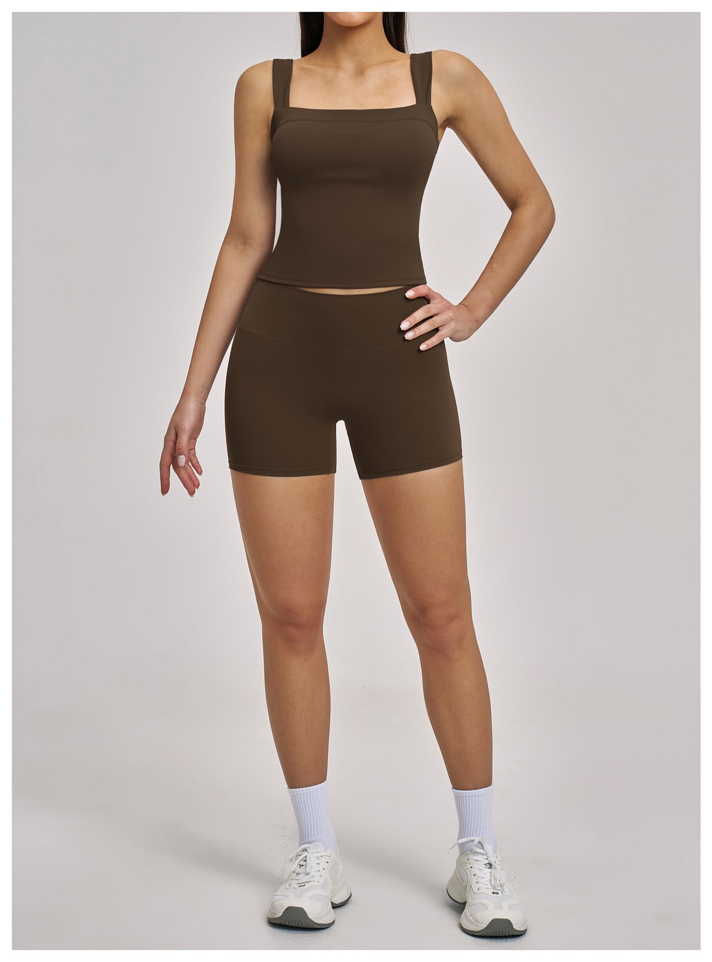 03/2026 Brushed Micro-flare Yoga Set, European and American Style Sports Running Fitness Set, Halter Neck Yoga Suit 4520