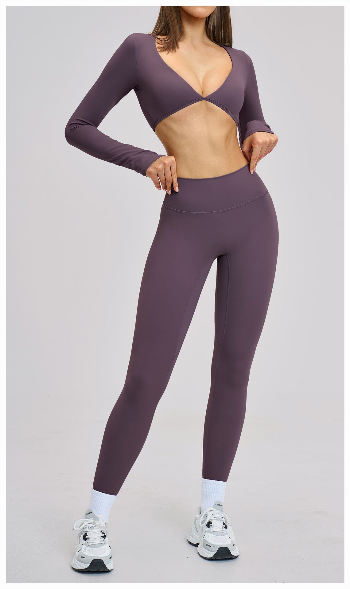 03/2026 Brushed Micro-flare Yoga Set, European and American Style Sports Running Fitness Set, Halter Neck Yoga Suit 4201
