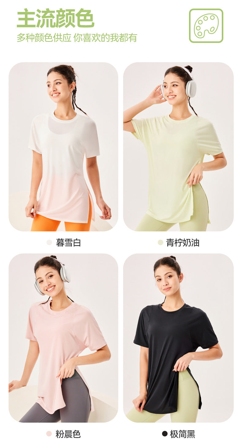 fouregg Plus Size Yoga Top Mesh Patchwork Cropped Gym Tee Bulk Stock Ready to Ship