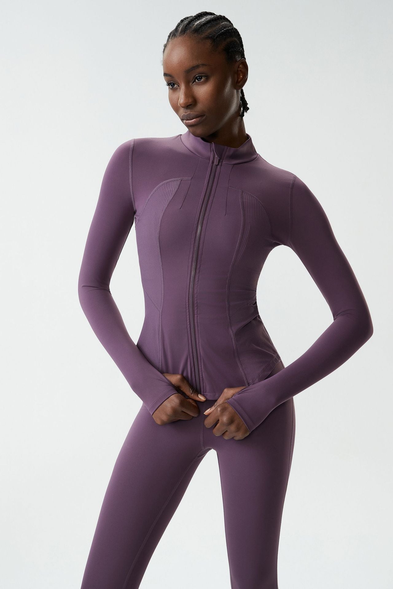 01/2026 Vêtements de yoga grande taille à manches longues pour femmes, veste de sport à fermeture éclair séchage rapide, haut de sport de fitness à manches longues