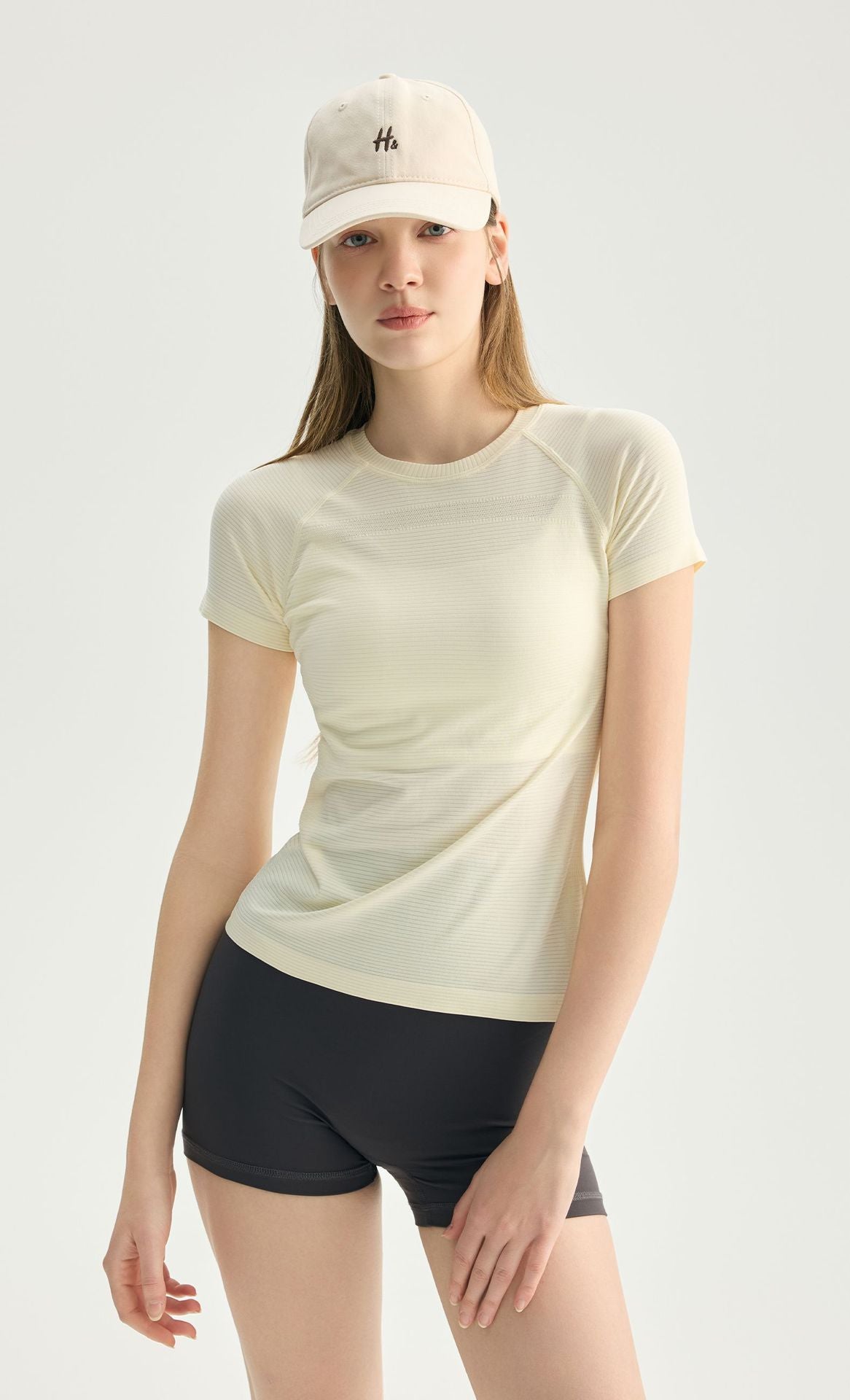 02/2026 Three-Part Yoga Pants for Fitness, Running, High-Waisted, Hip-Boosting, Peach-Hued, Women's Training, Pilates Fitness Shorts, Outdoor Wear