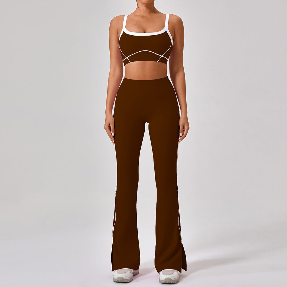 05/2024 Tight outdoor sports underwear for women with spaghetti straps contrasting color suit suspenders yoga suit