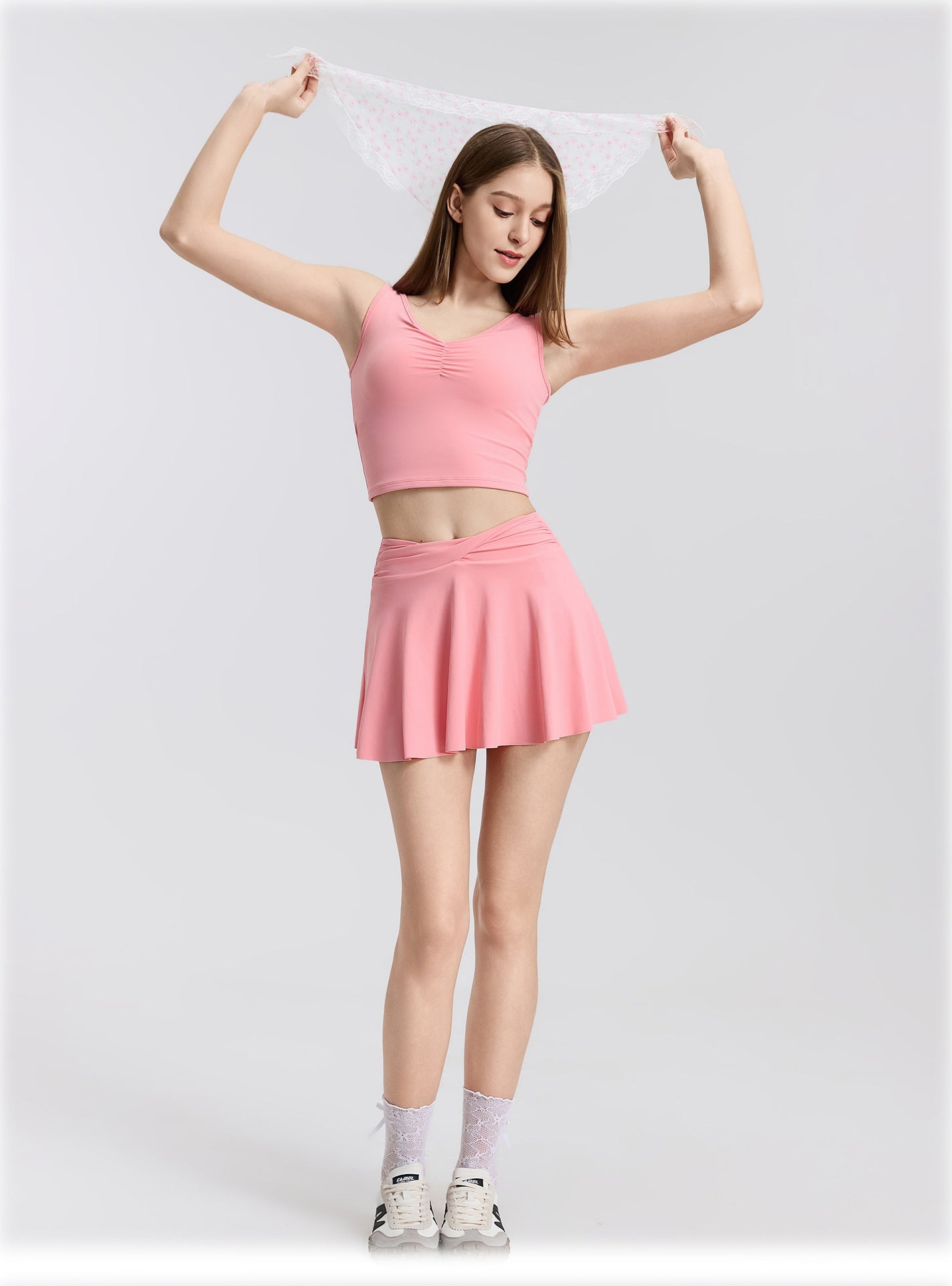 03/2026 fouregg Cloud-Feel One-Shoulder Yoga Top Built-in Bra Running Tops DX5874